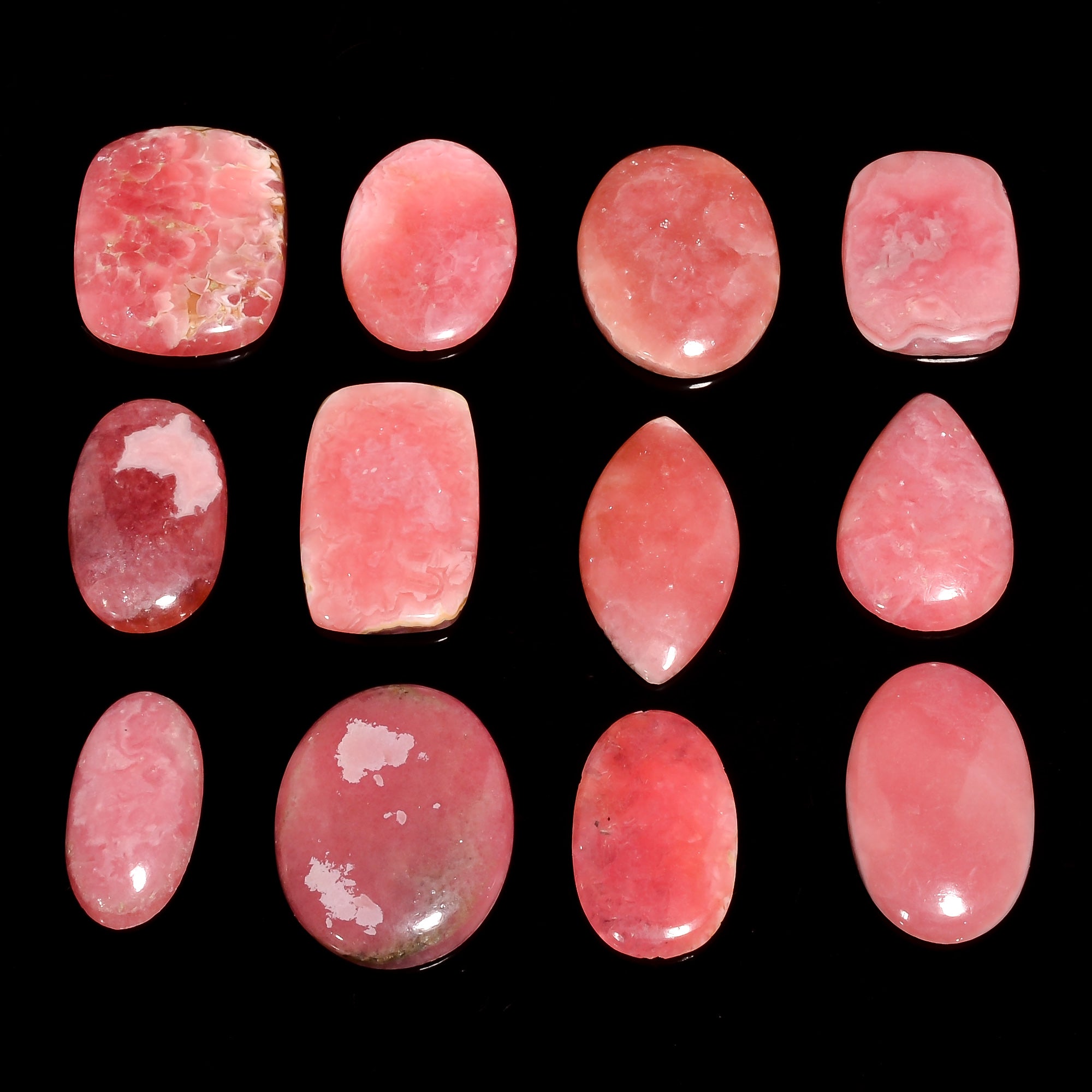 Bulk Natural Pink Thulite Cabochon Lot – Wholesale Gemstones for Craft & Jewelry Supply