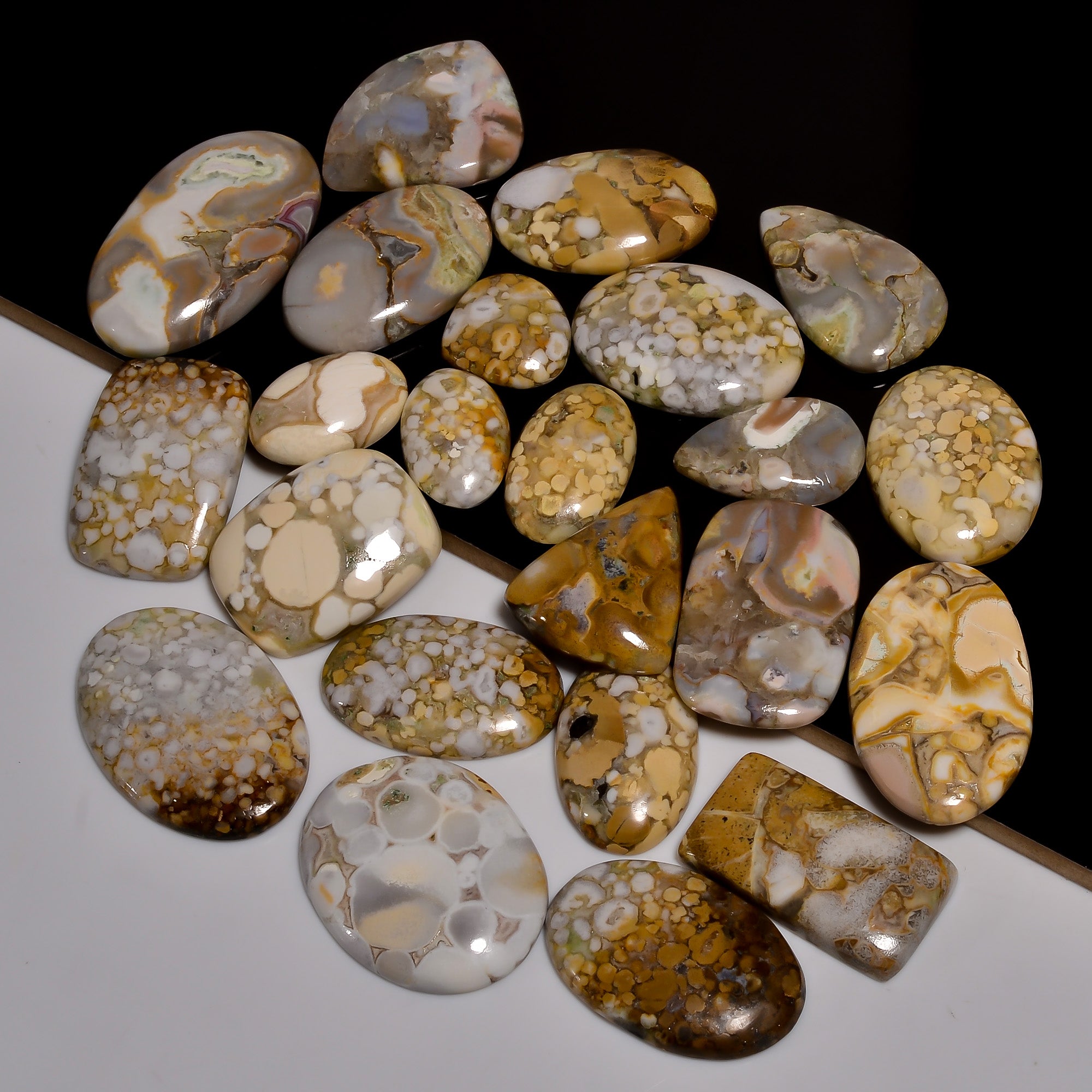 Wholesale Polka Dot Agate Cabochons – Bulk Gemstone Lot for Jewelry Supply Stores