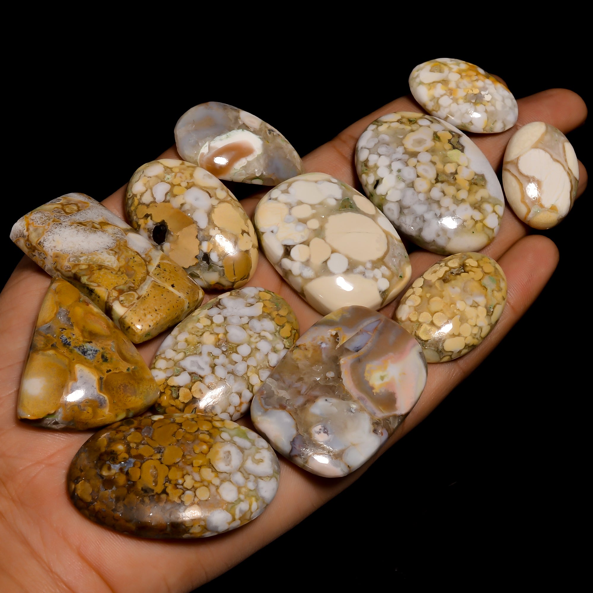 Wholesale Polka Dot Agate Cabochons – Bulk Gemstone Lot for Jewelry Supply Stores