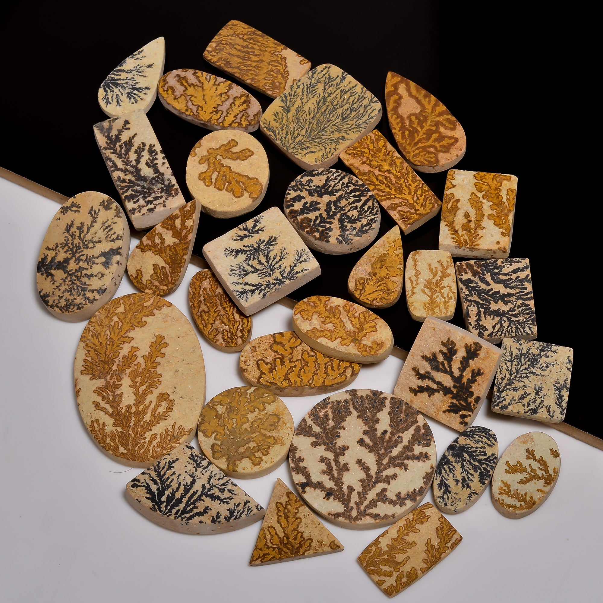 Wholesale Psilomelane Dendrite Cabochons – Bulk Gemstone Lot for Jewelry Supply Stores