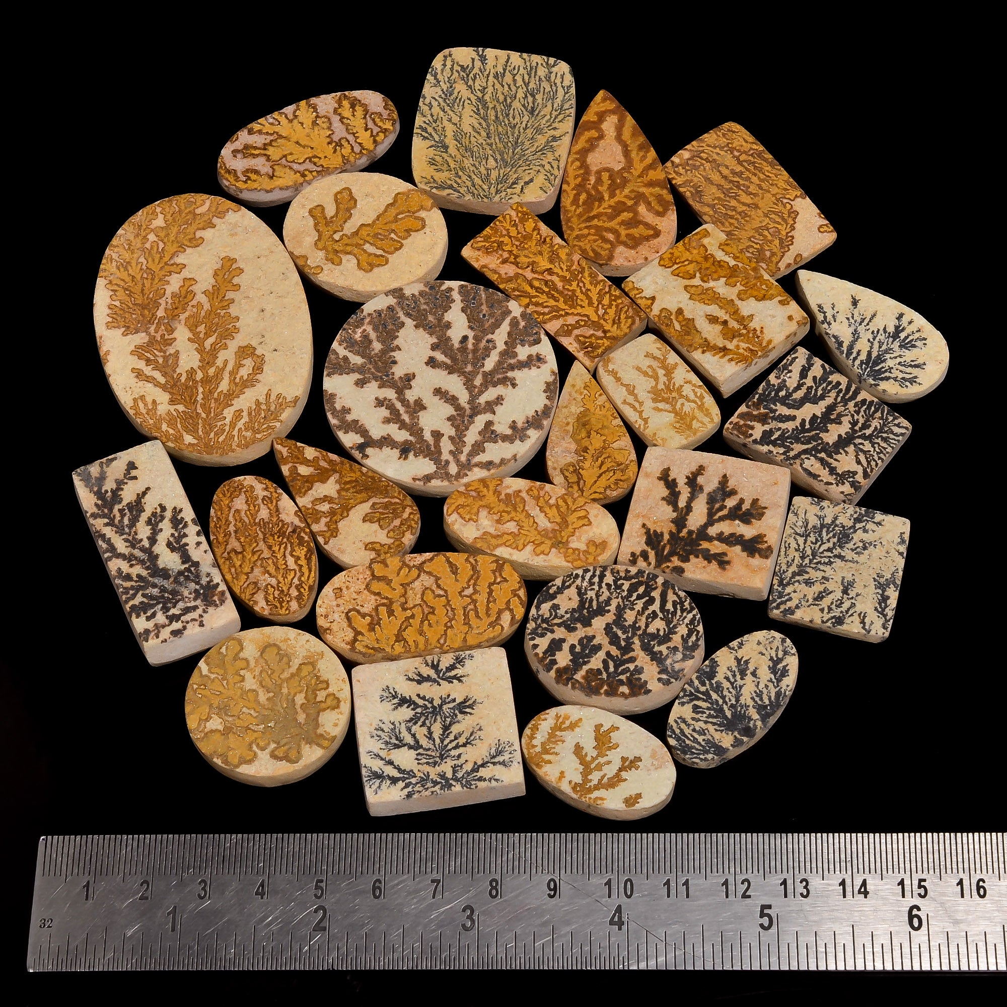 Wholesale Psilomelane Dendrite Cabochons – Bulk Gemstone Lot for Jewelry Supply Stores