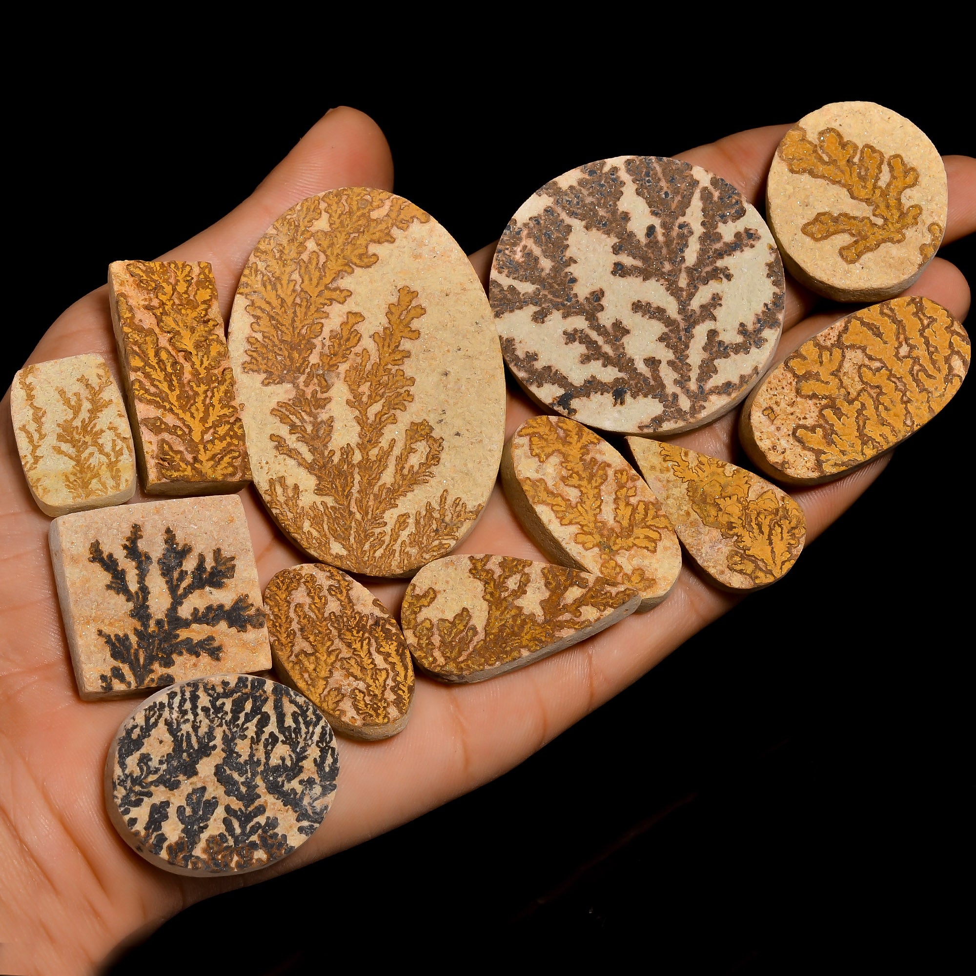 Wholesale Psilomelane Dendrite Cabochons – Bulk Gemstone Lot for Jewelry Supply Stores