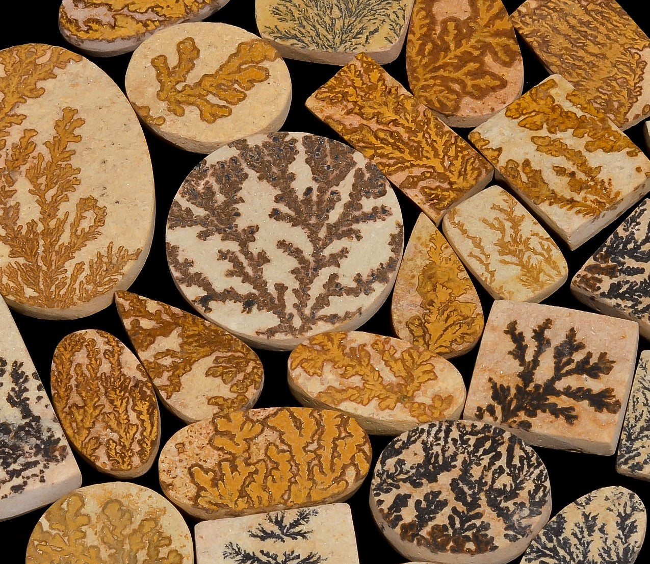 Wholesale Psilomelane Dendrite Cabochons – Bulk Gemstone Lot for Jewelry Supply Stores