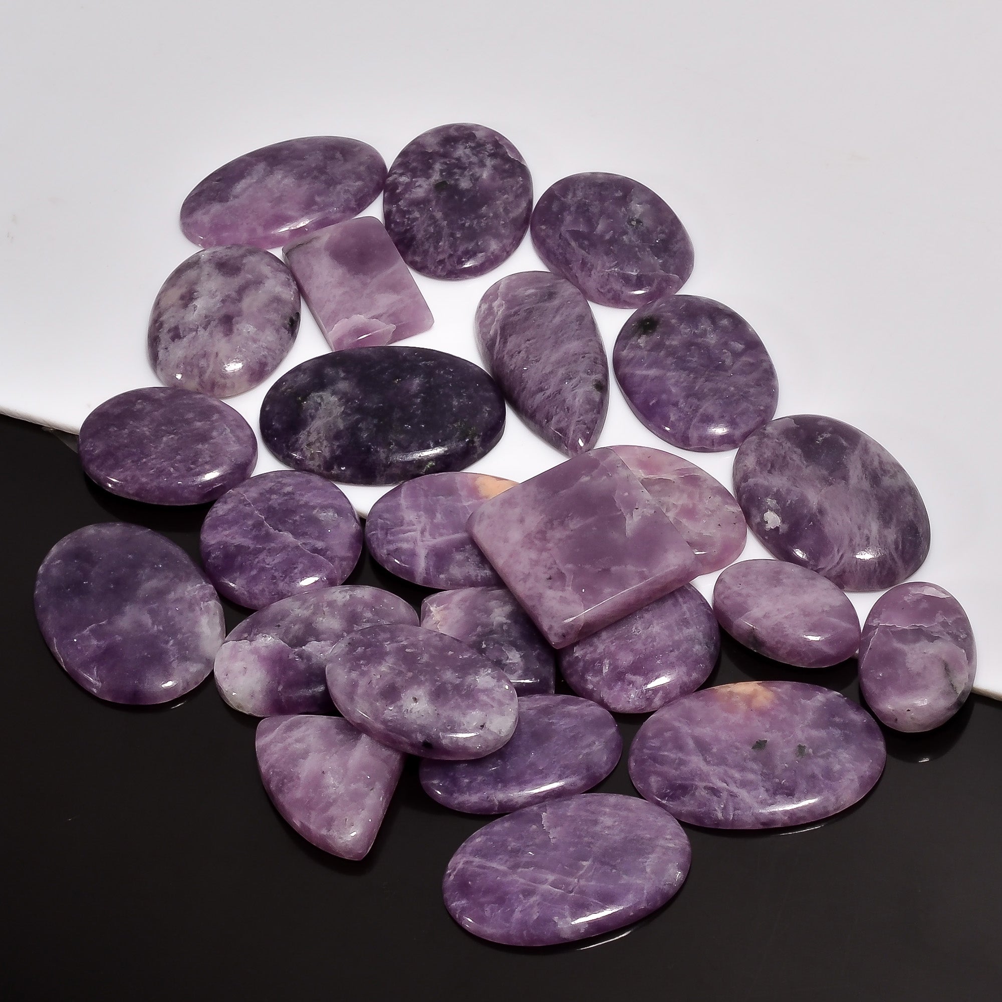 Purple Lepidolite Cabochon Gemstone Lot – Wholesale Handpicked Gemstones for Designers