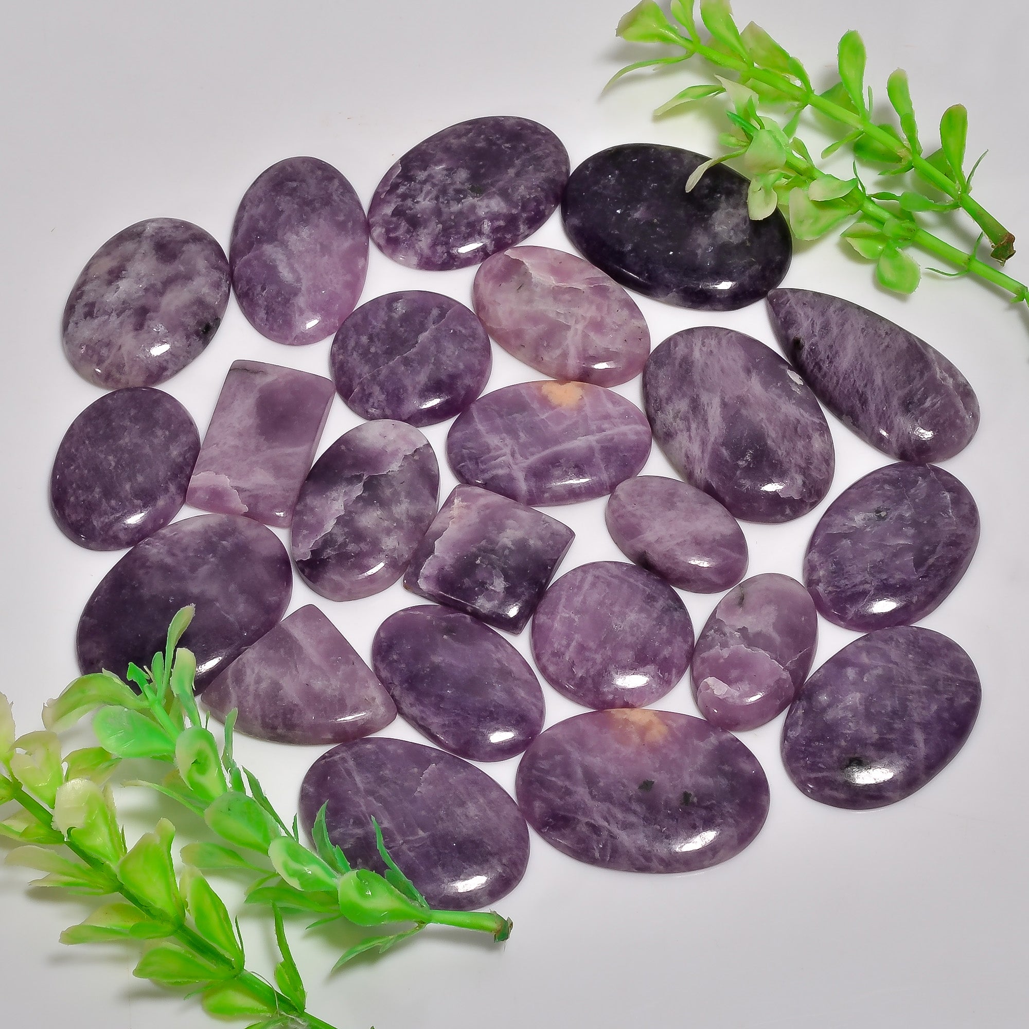 Purple Lepidolite Cabochon Gemstone Lot – Wholesale Handpicked Gemstones for Designers
