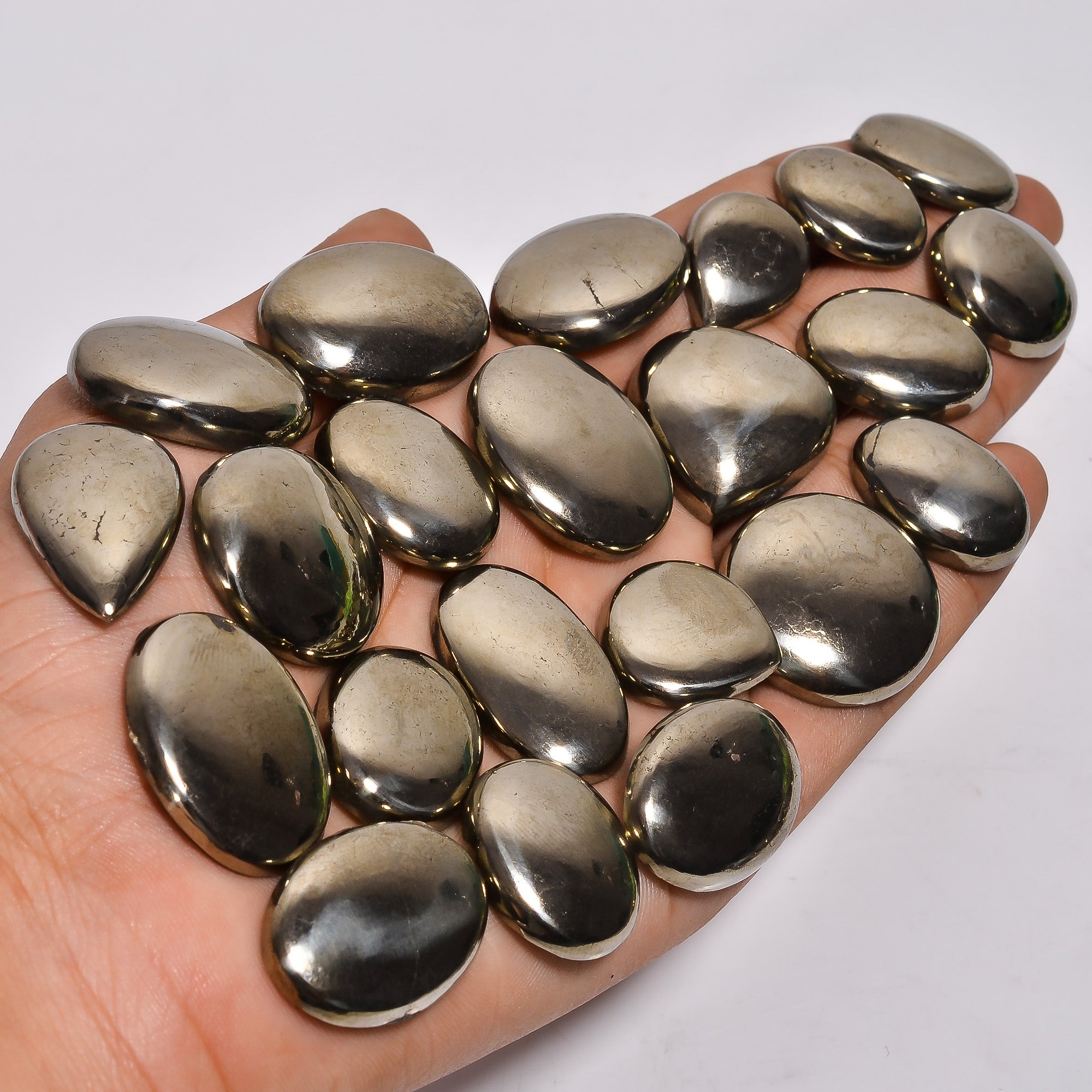 Natural Pyrite Cabochon Wholesale Lot – Polished Gemstones for Designers