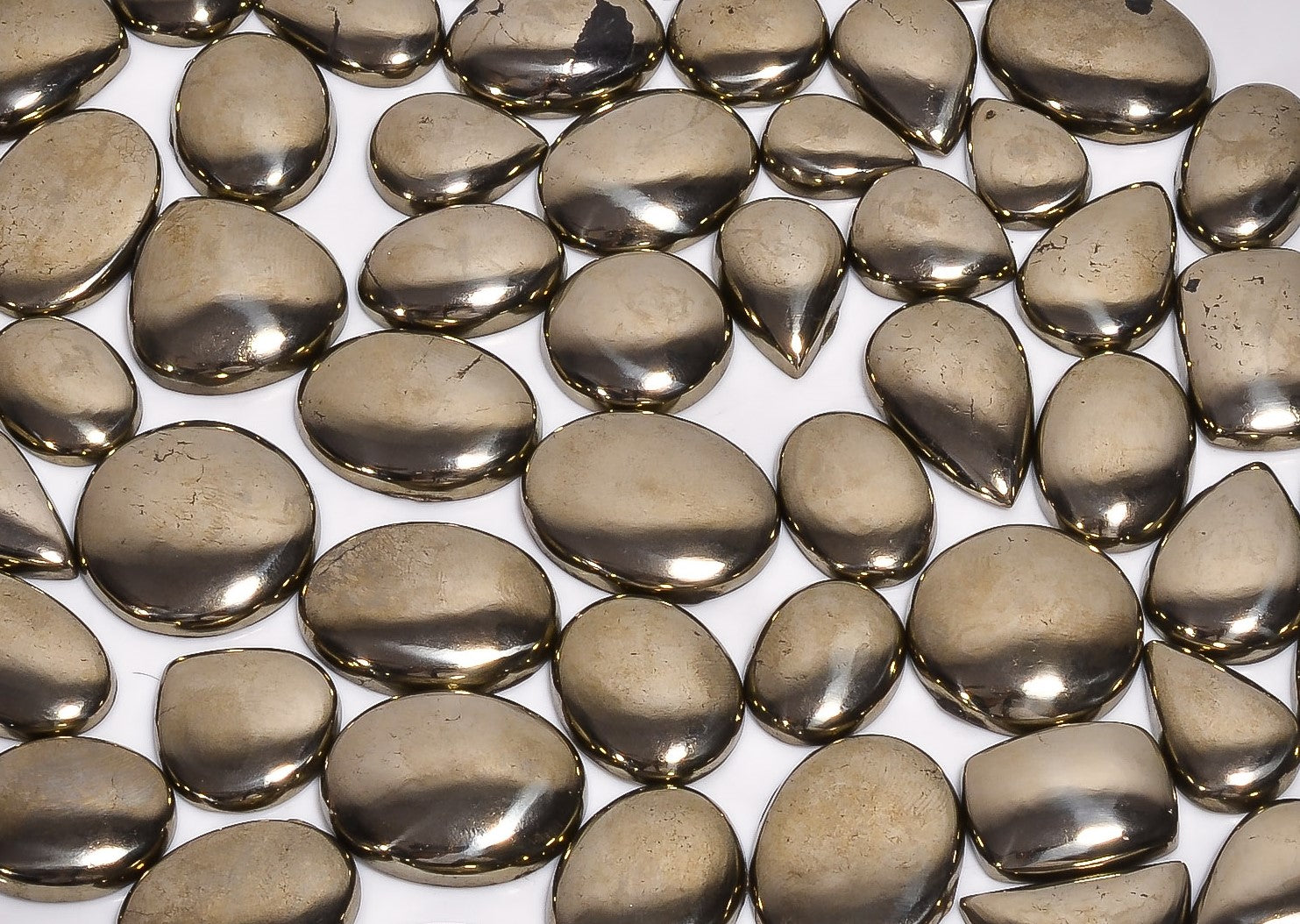 Natural Pyrite Cabochon Wholesale Lot – Polished Gemstones for Designers