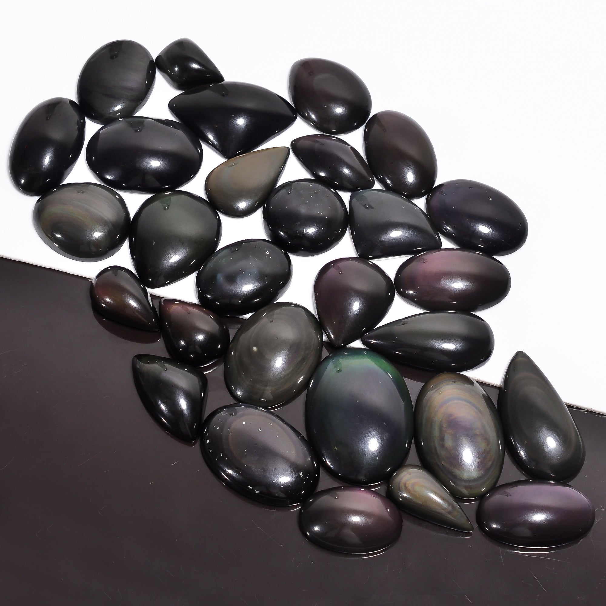 Natural Rainbow Eye Obsidian Cabochon Wholesale Lot – Polished Gemstones for Designers (Copy)