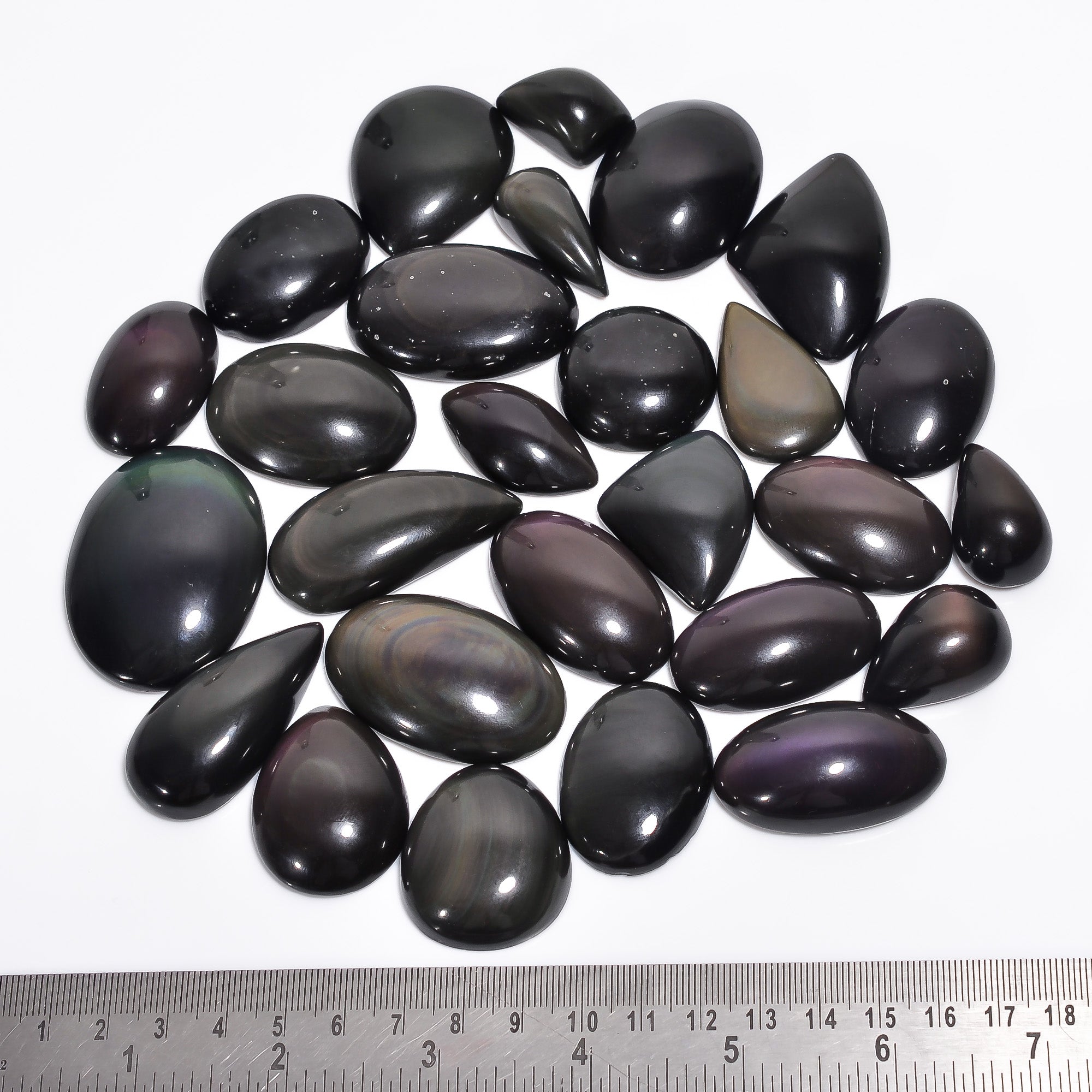 Natural Rainbow Eye Obsidian Cabochon Wholesale Lot – Polished Gemstones for Designers (Copy)