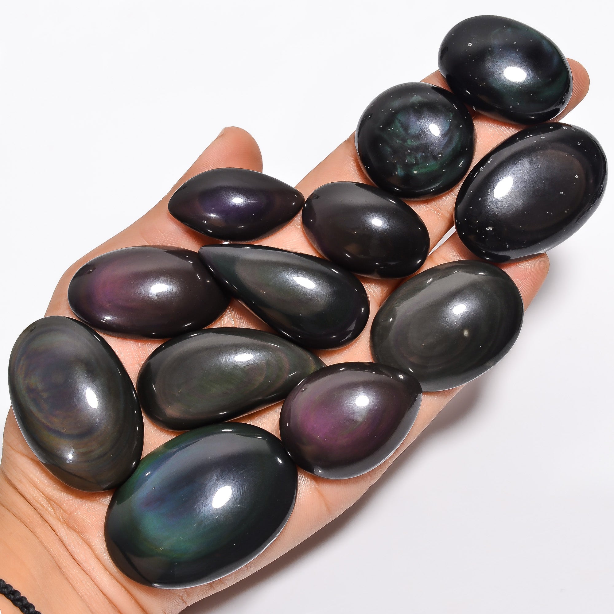 Natural Rainbow Eye Obsidian Cabochon Wholesale Lot – Polished Gemstones for Designers (Copy)