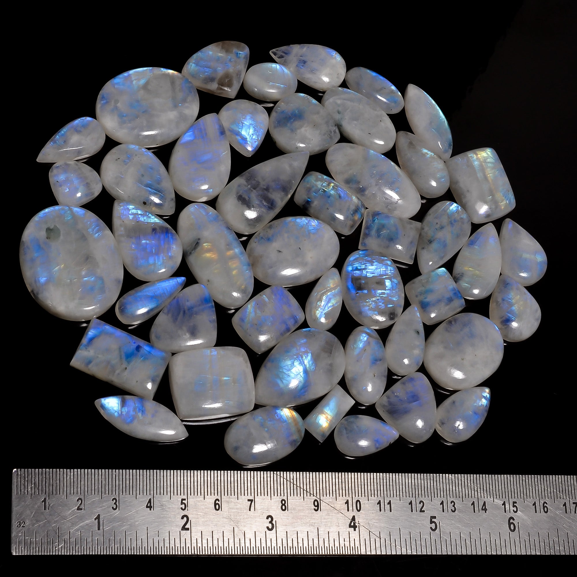 Natural Rainbow Moonstone  Cabochon Wholesale Lot – Polished Gemstones for Designers (Copy) (Copy)