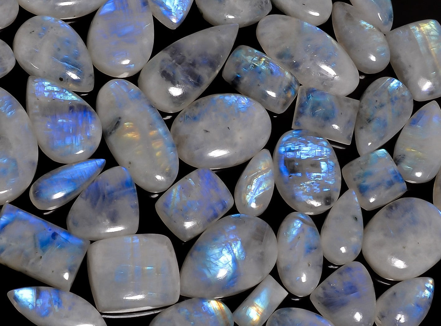 Natural Rainbow Moonstone  Cabochon Wholesale Lot – Polished Gemstones for Designers (Copy) (Copy)