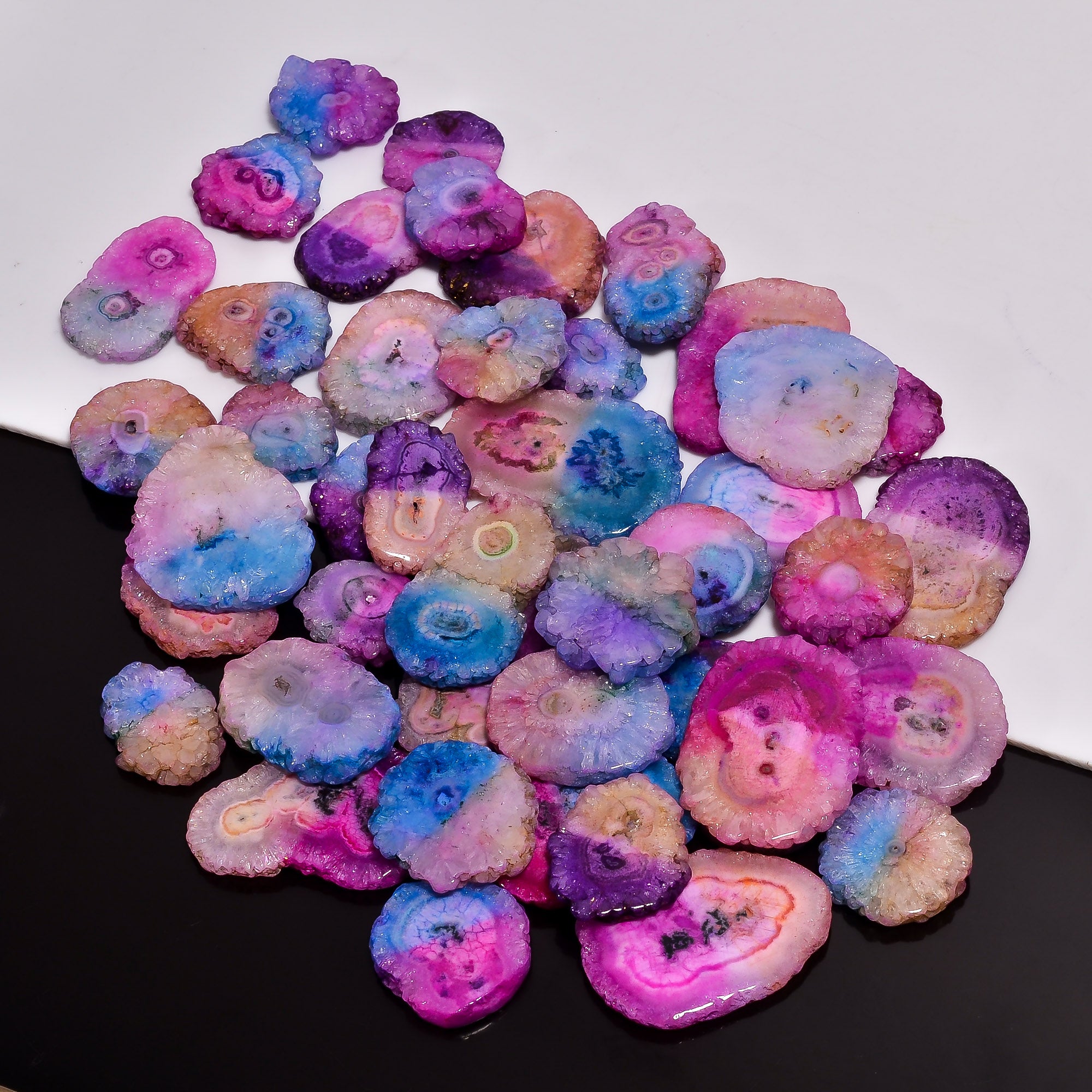 Smooth Pink Solar Quartz Druzy Gemstones – Bulk Cabochon Parcel at Factory Price