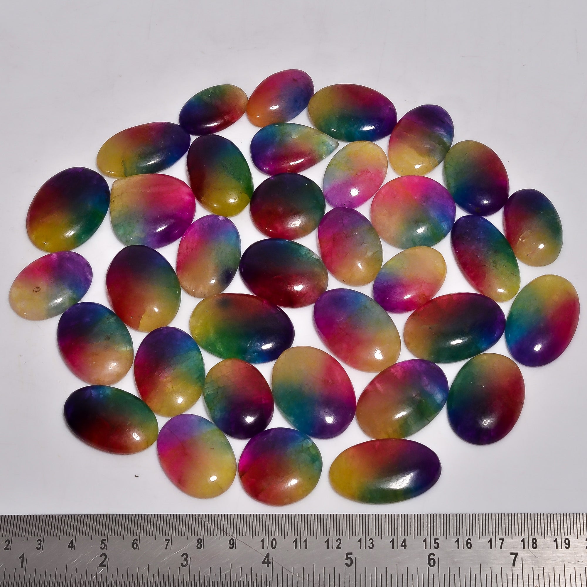 Authentic Natural Rainbow Solar quartz Cabochons – Wholesale Gemstone Lot for Jewelry Makers