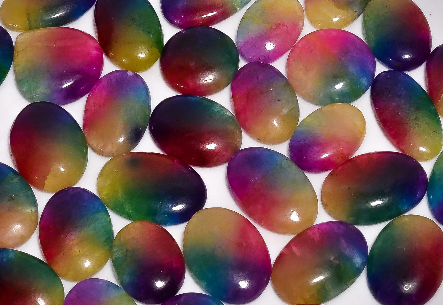 Authentic Natural Rainbow Solar quartz Cabochons – Wholesale Gemstone Lot for Jewelry Makers