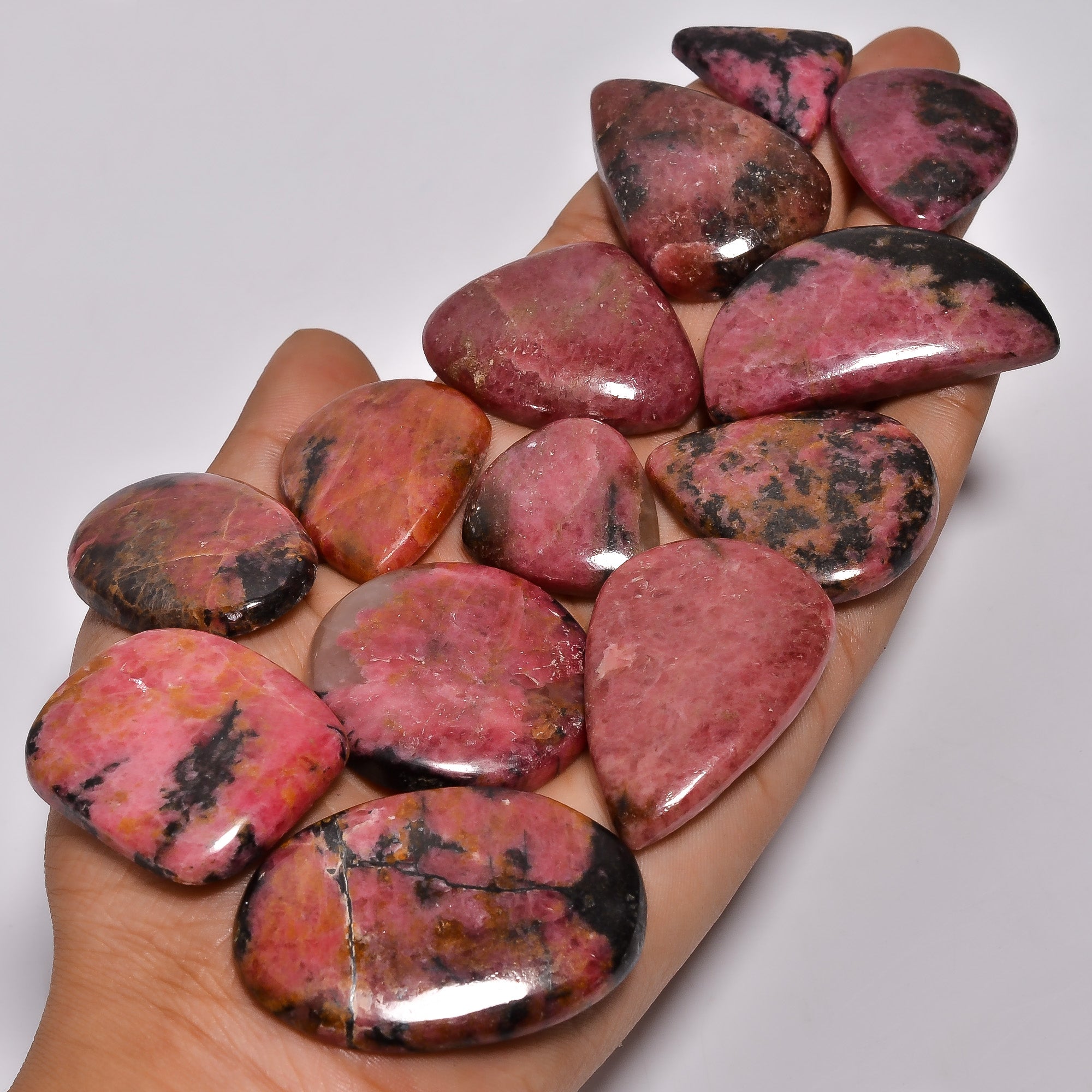 Authentic Natural Rhodonite Cabochons – Wholesale Gemstone Lot for Jewelry Makers (Copy) (Copy)