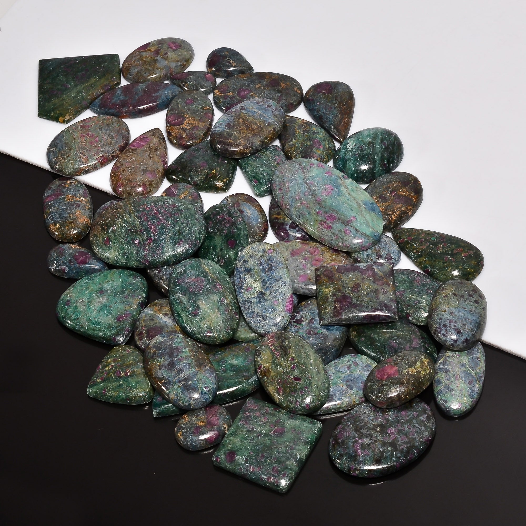 Wholesale Bulk Natural Ruby Kyanite Cabochons – Affordable Jewelry Gemstones