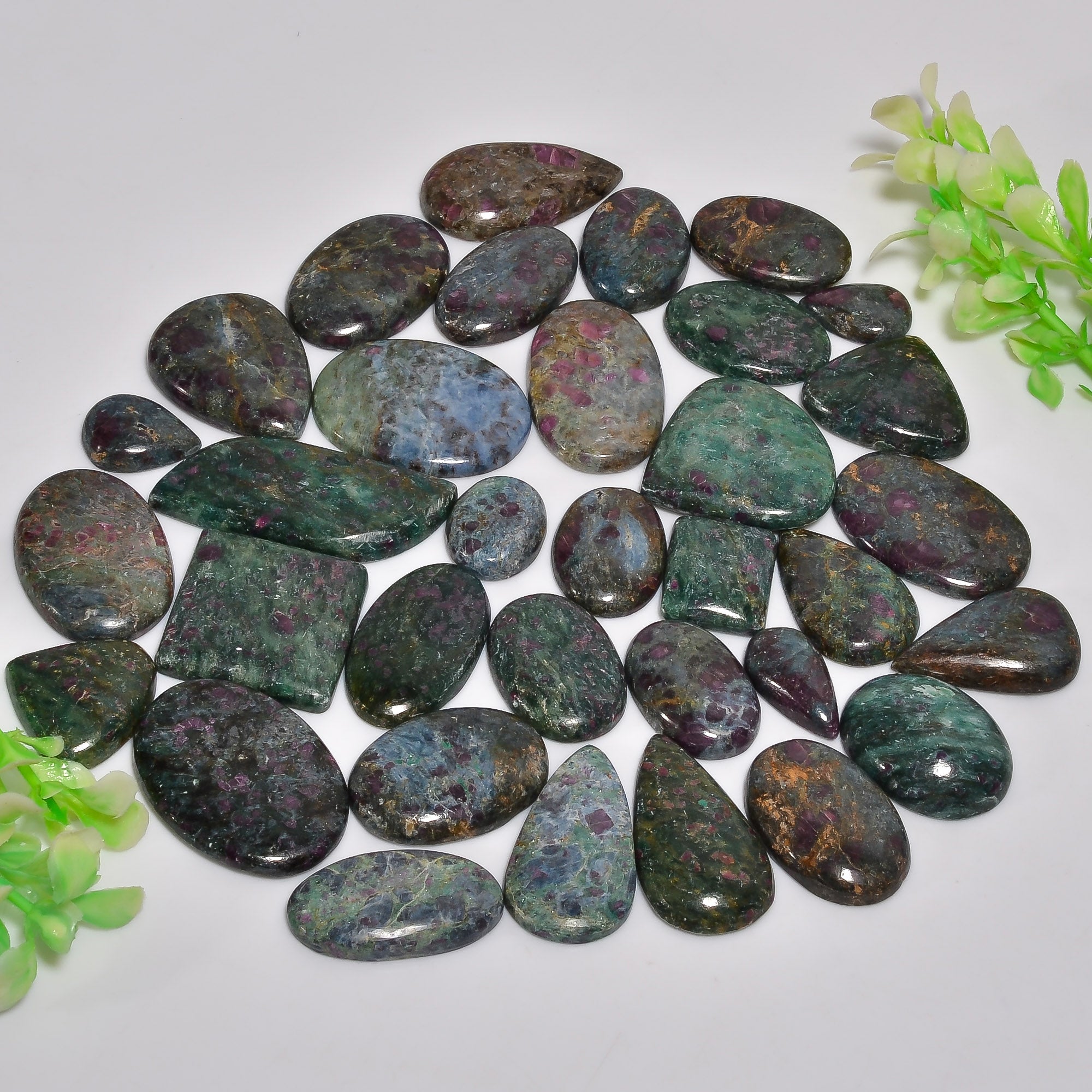 Wholesale Bulk Natural Ruby Kyanite Cabochons – Affordable Jewelry Gemstones