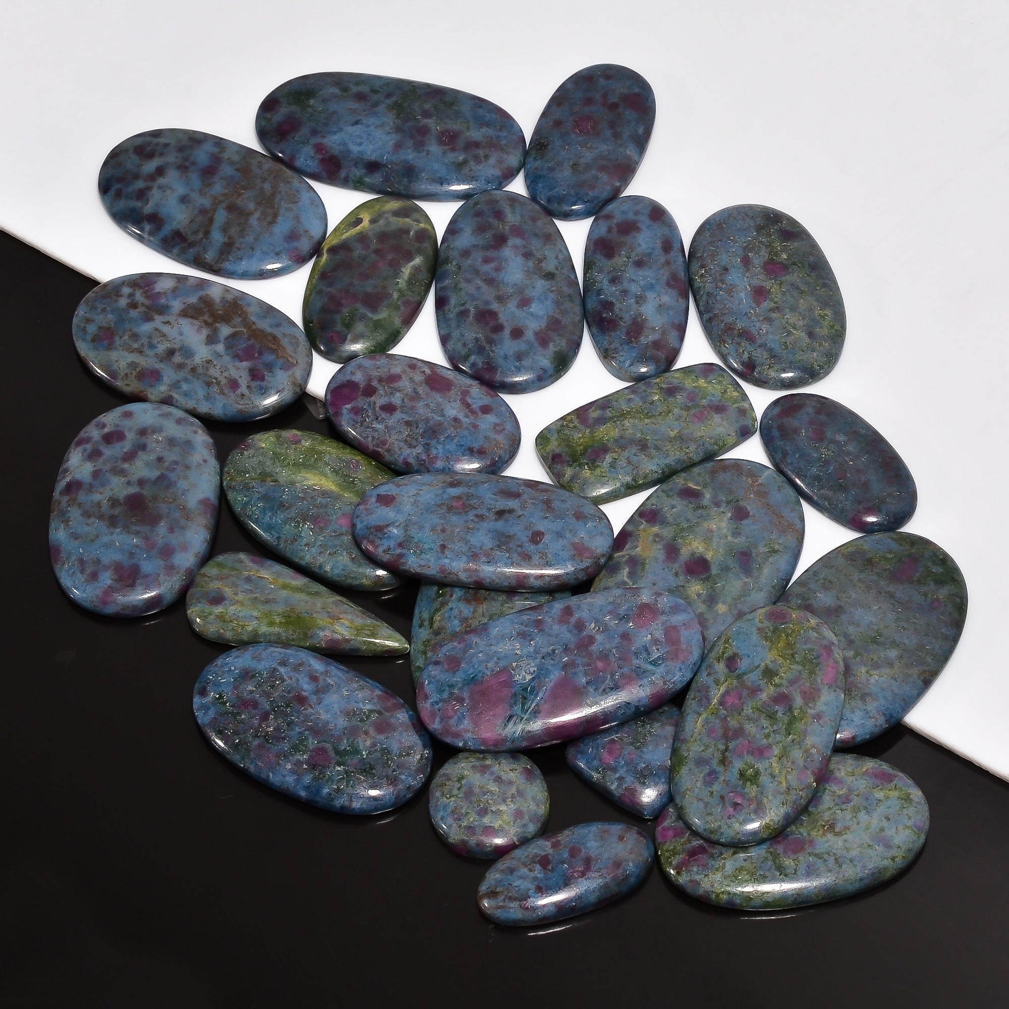 Natural Polished Ruby Zoisite Cabochon Lot – Wholesale Gemstone for Jewelry Business