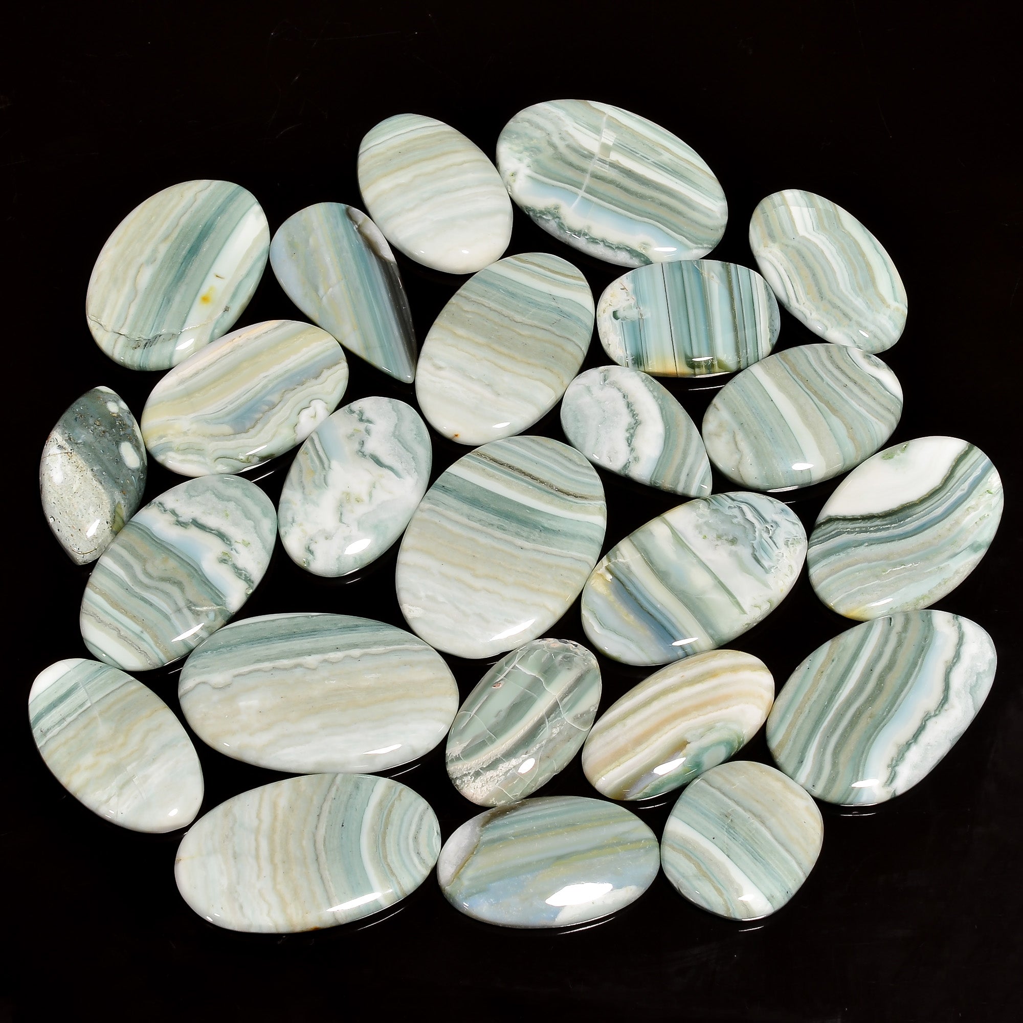 Wholesale Jewelry Supply – Natural Saturan Chalcedony Cabochon Gemstone Lot