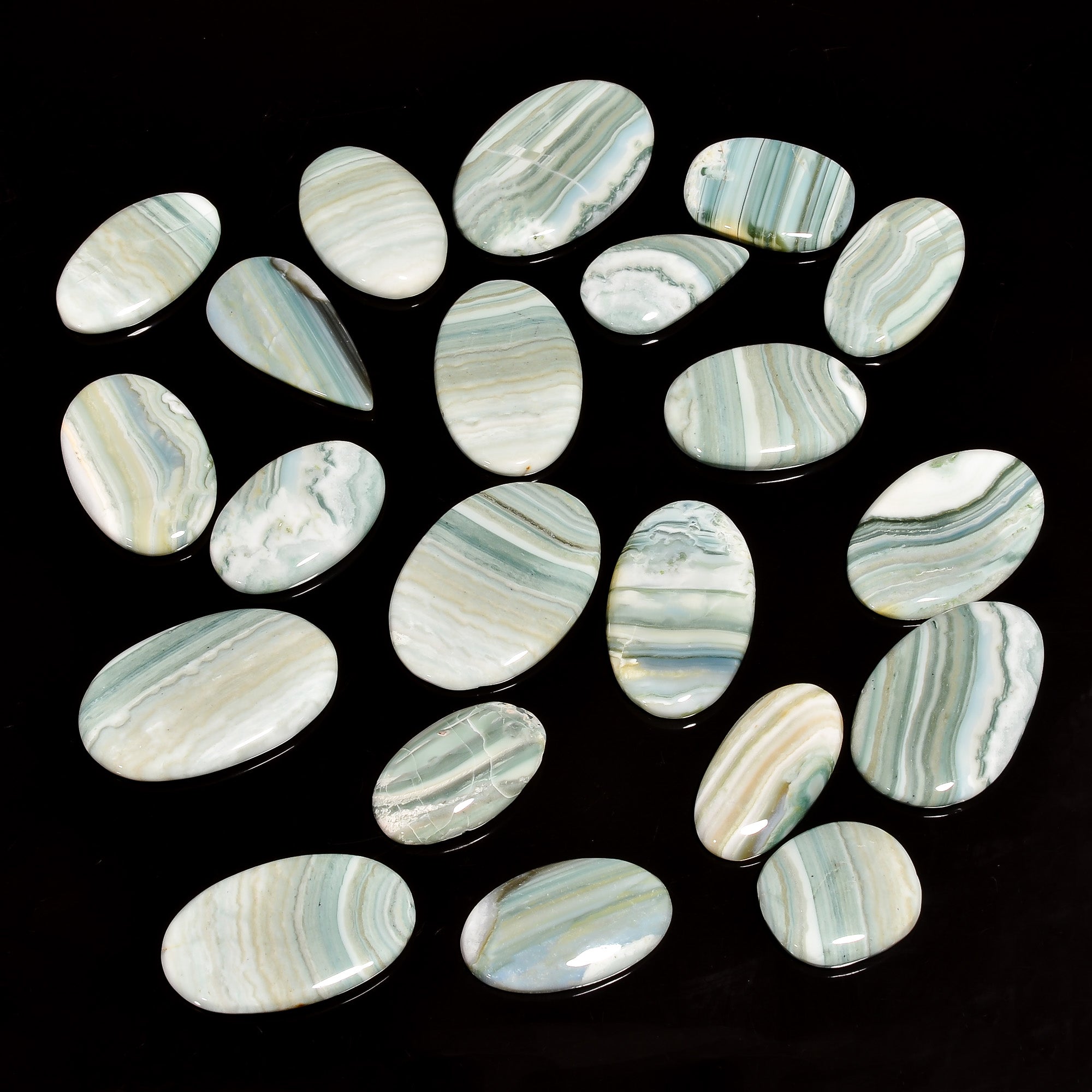 Wholesale Jewelry Supply – Natural Saturan Chalcedony Cabochon Gemstone Lot
