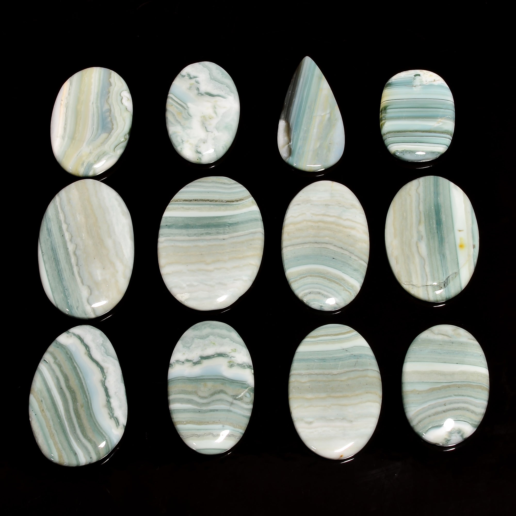 Wholesale Jewelry Supply – Natural Saturan Chalcedony Cabochon Gemstone Lot