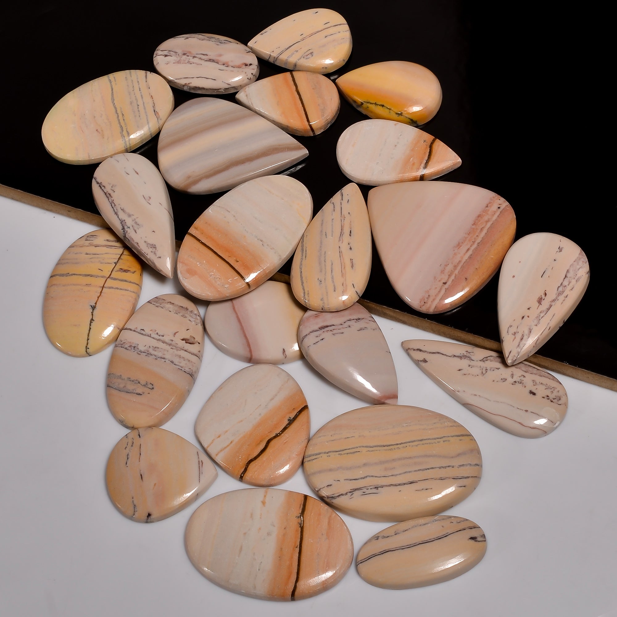 Bulk Wholesale Lot of Natural Scenic Jasper Cabochons – Craft & Jewelry Stones