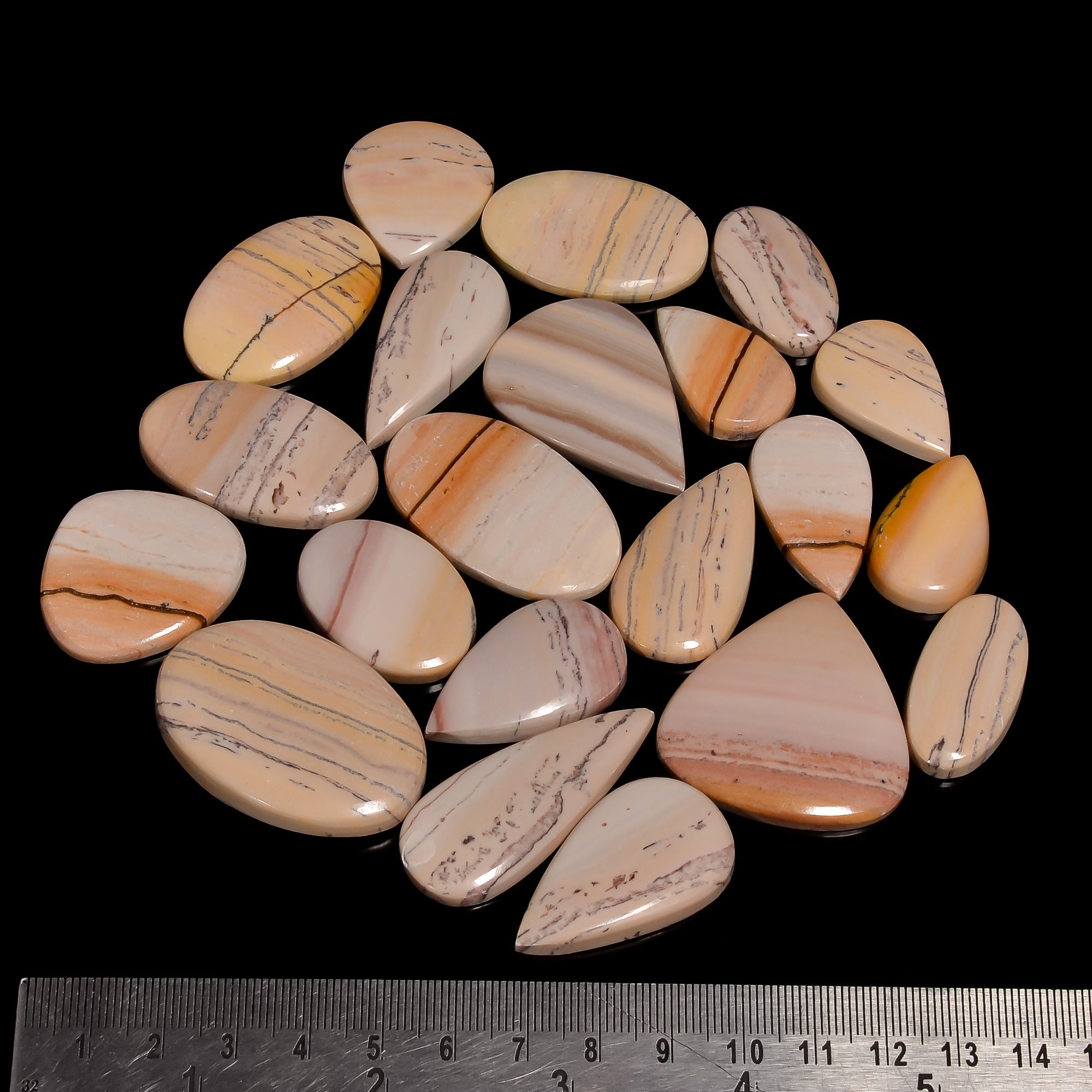 Bulk Wholesale Lot of Natural Scenic Jasper Cabochons – Craft & Jewelry Stones