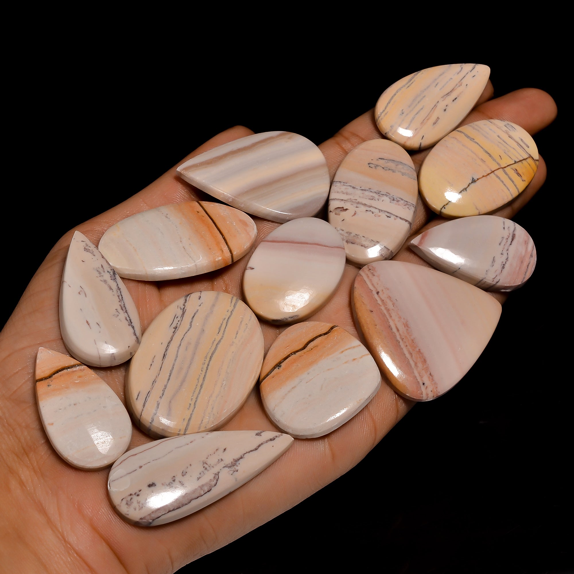 Bulk Wholesale Lot of Natural Scenic Jasper Cabochons – Craft & Jewelry Stones
