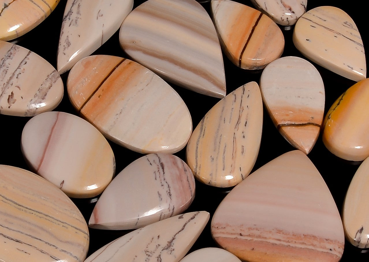 Bulk Wholesale Lot of Natural Scenic Jasper Cabochons – Craft & Jewelry Stones