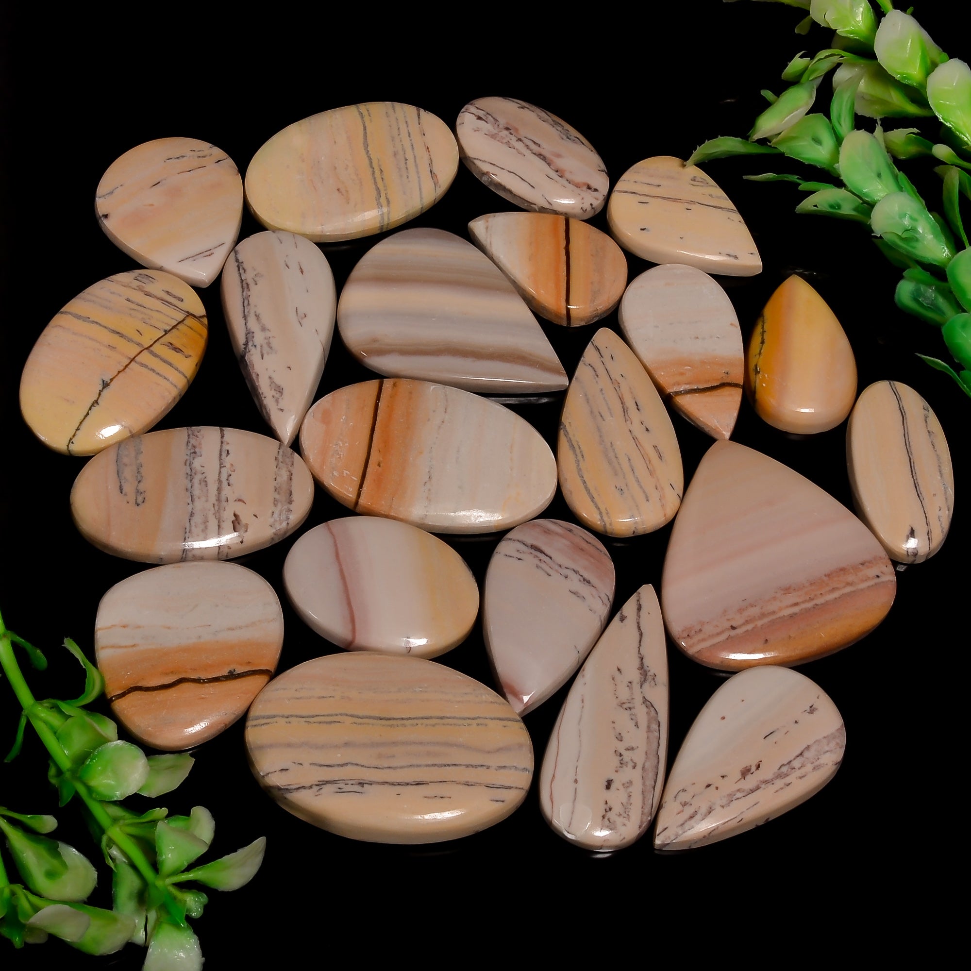 Bulk Wholesale Lot of Natural Scenic Jasper Cabochons – Craft & Jewelry Stones