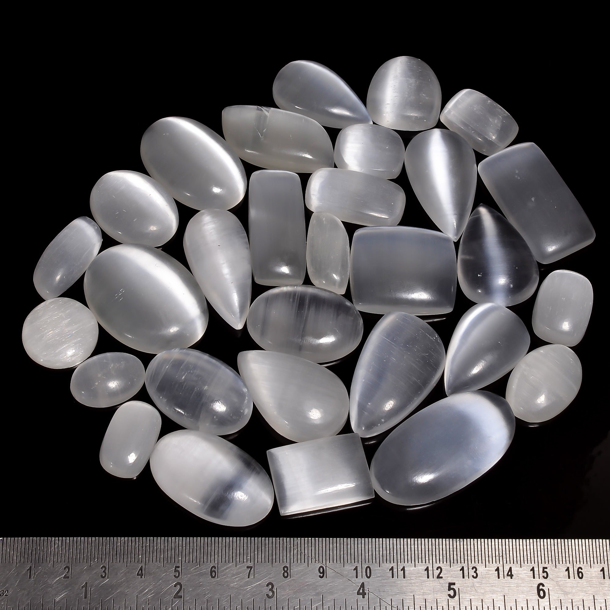 Natural Selenite Cabochons Wholesale – Perfect Gemstone Lot for Jewelers