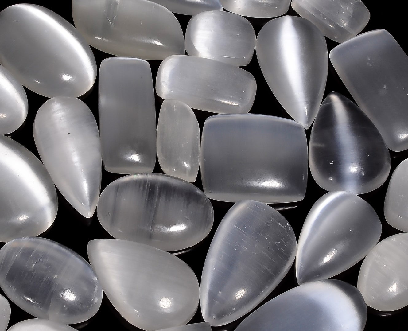 Natural Selenite Cabochons Wholesale – Perfect Gemstone Lot for Jewelers