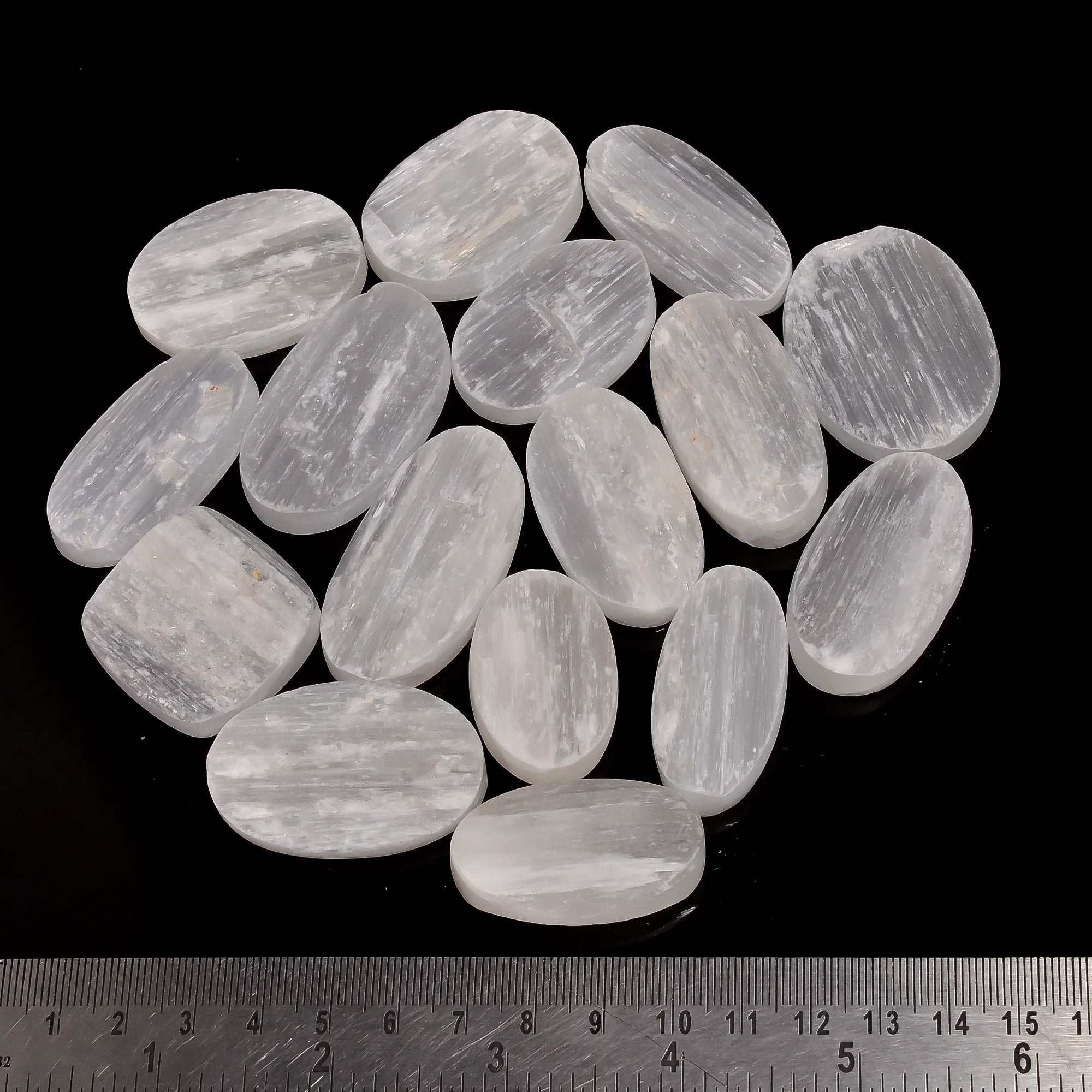 Genuine Natural Selenite Druzy Cabochons – Wholesale Gemstone Lot Direct from Supplier