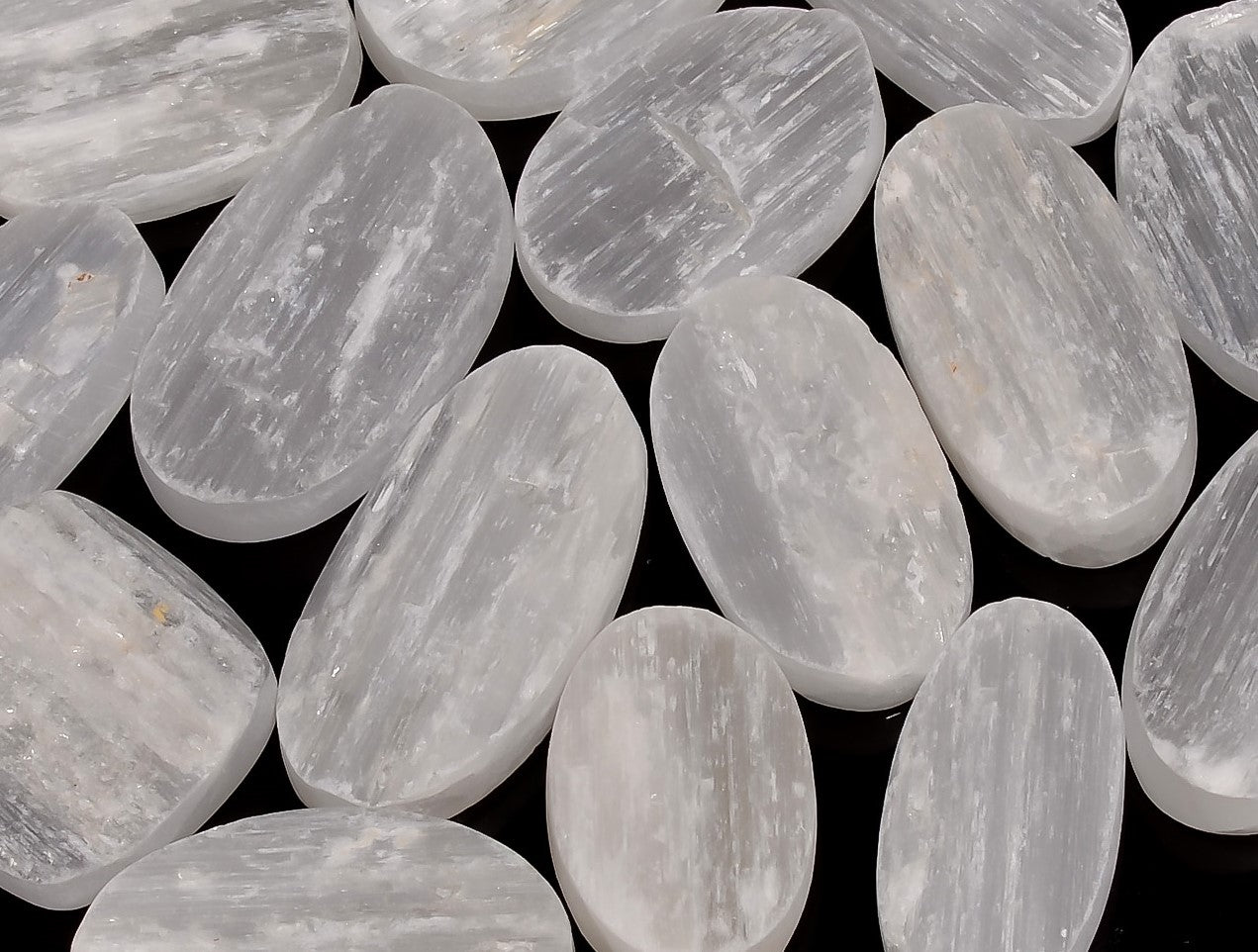 Genuine Natural Selenite Druzy Cabochons – Wholesale Gemstone Lot Direct from Supplier