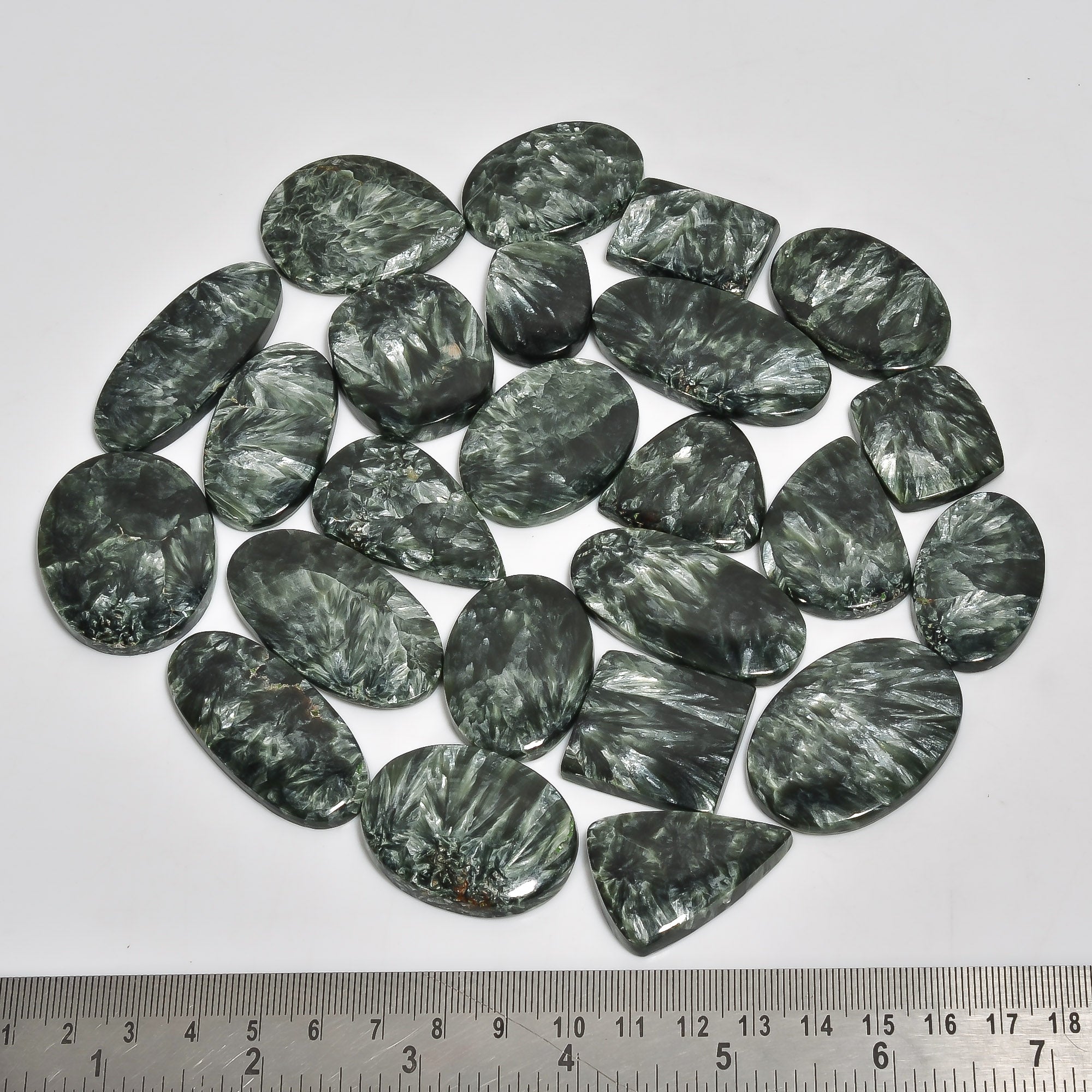 Natural Seraphinite Cabochon Lot – Wholesale Gemstones for Craft & Jewelry Supply