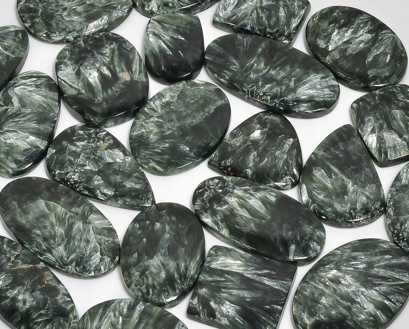 Natural Seraphinite Cabochon Lot – Wholesale Gemstones for Craft & Jewelry Supply