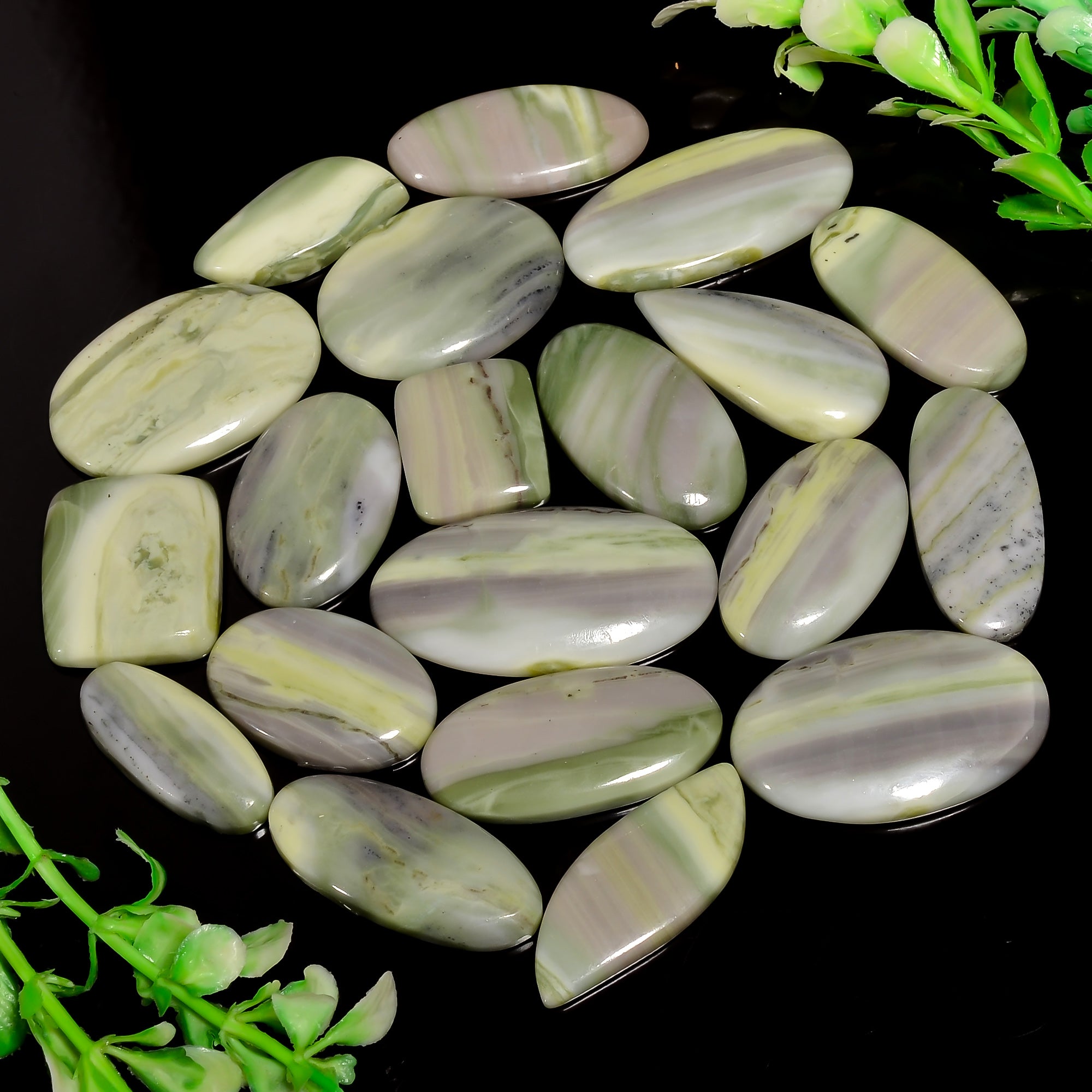 Genuine Serpentine Cabochons in Bulk – Wholesale Jewelry Gemstone Lots