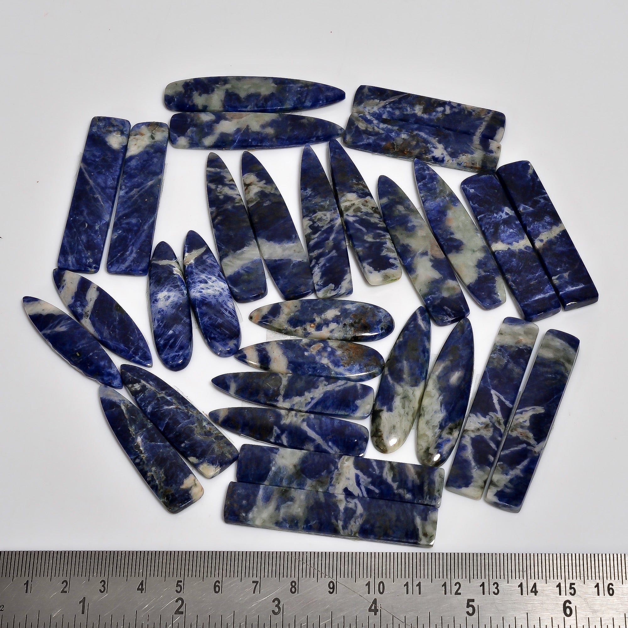 Natural Cabochon  Sodalite Pair Wholesale Lot – Polished Gemstones for Designers