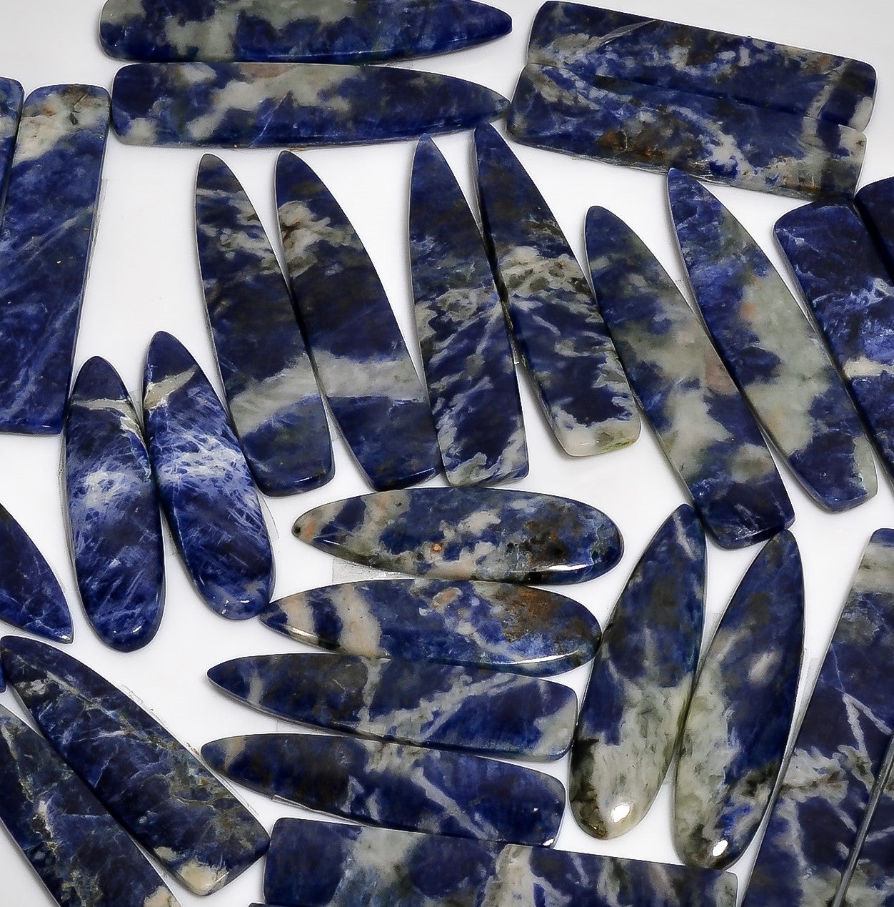 Natural Cabochon  Sodalite Pair Wholesale Lot – Polished Gemstones for Designers