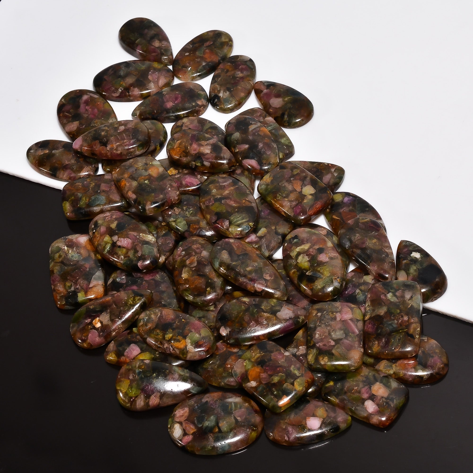 Bulk Natural Spiny Mulri Tourmaline Cabochon Gemstone Lot – Wholesale Jewelry Supplies