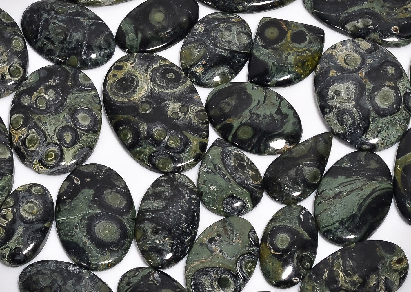 Polished Natural Star Galaxy Jasper Cabochons – Mixed Sizes Wholesale Gemstone Lot