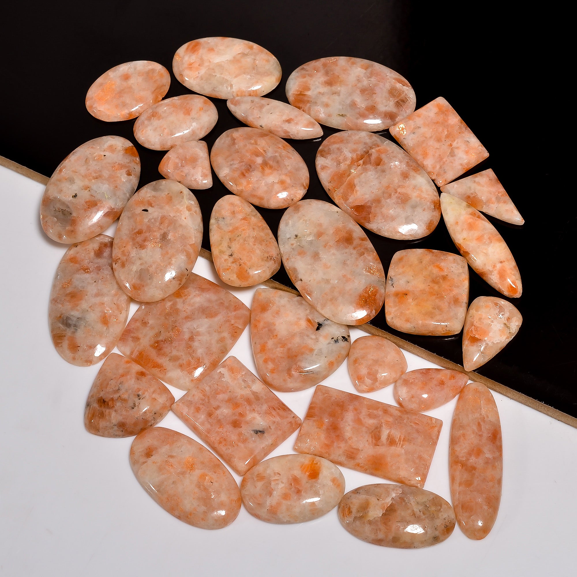 Wholesale Parcel of Natural Sunstone – Polished Cabochon Gemstones for Craft