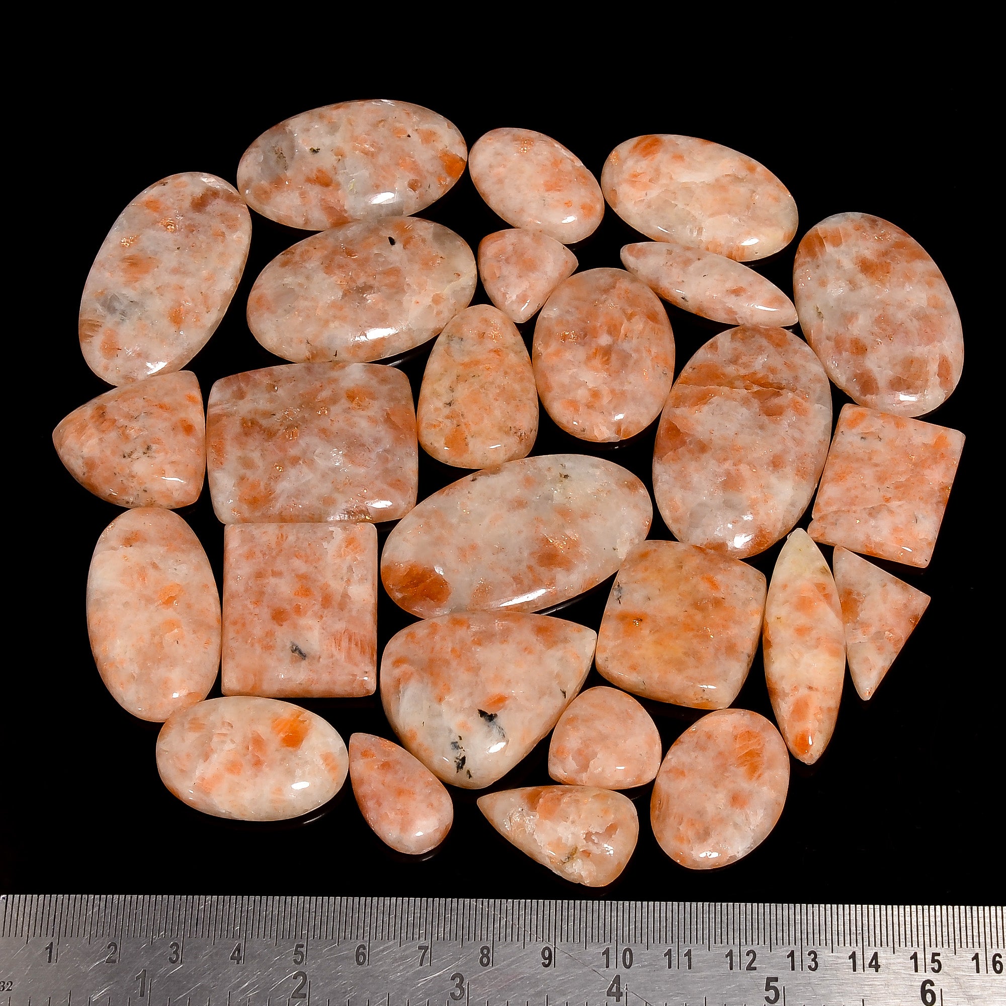 Wholesale Parcel of Natural Sunstone – Polished Cabochon Gemstones for Craft