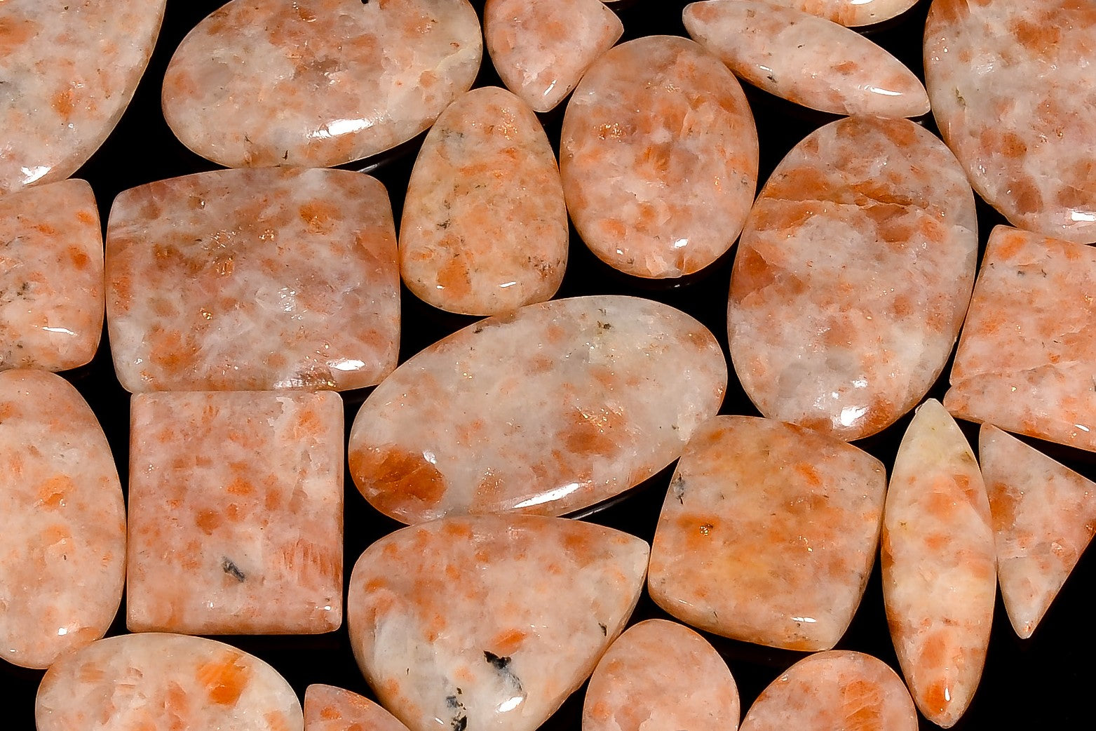 Wholesale Parcel of Natural Sunstone – Polished Cabochon Gemstones for Craft