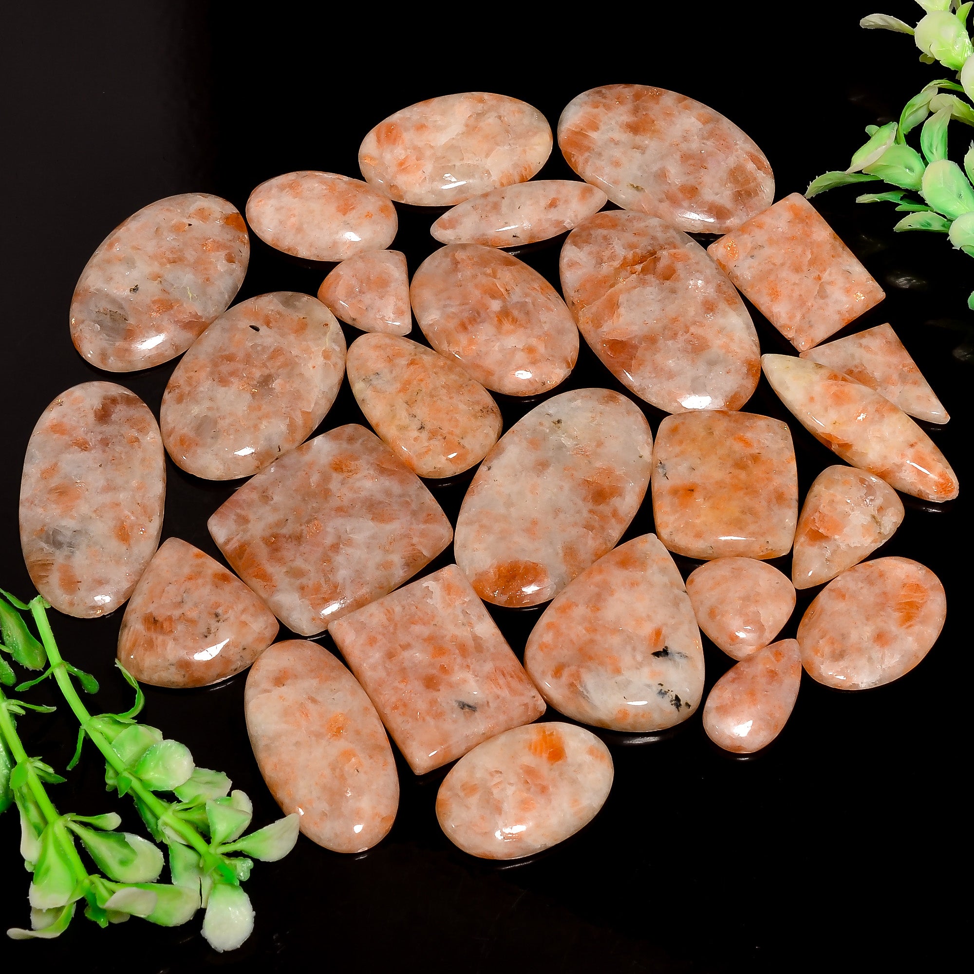 Wholesale Parcel of Natural Sunstone – Polished Cabochon Gemstones for Craft