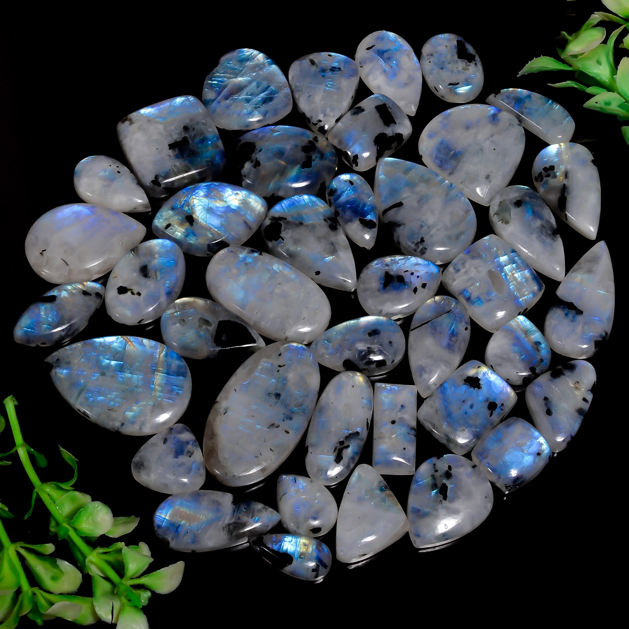 Jewelry Maker’s Supply – Wholesale Natural Tourmaline Moonstone Cabochon Stones