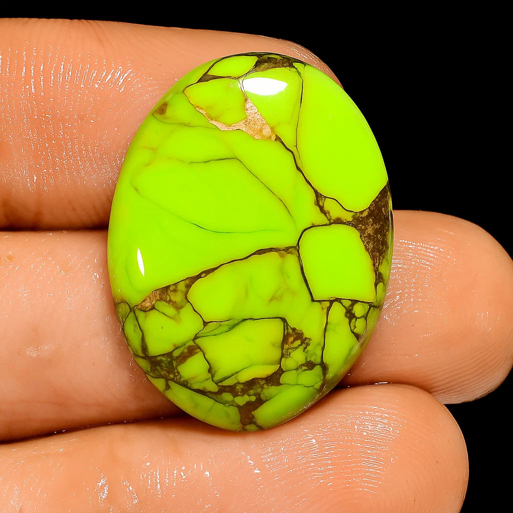 Green Copper Turquoise Cabochon Gemstone