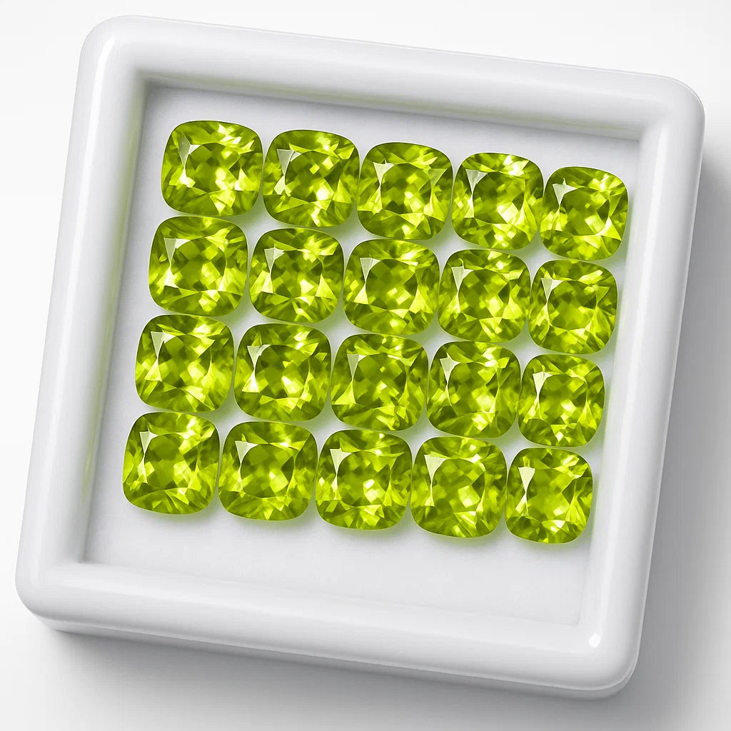 Paridot Cushion Shape 10mm Gemstone
