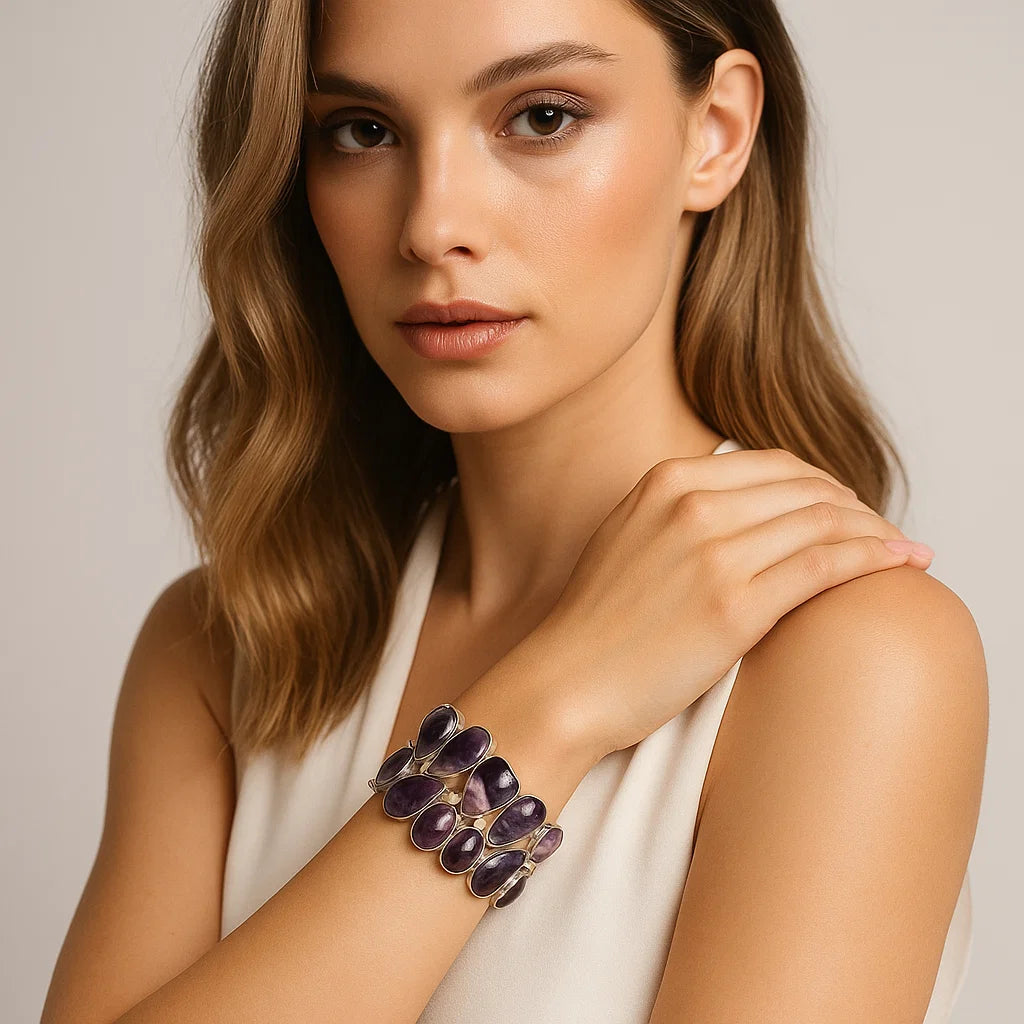 Amethyst Silver Bracelate